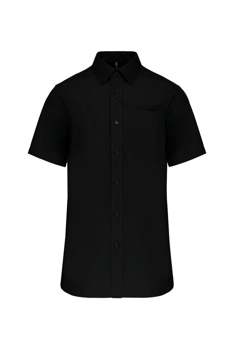 Heren poplin overhemd korte mouwen
