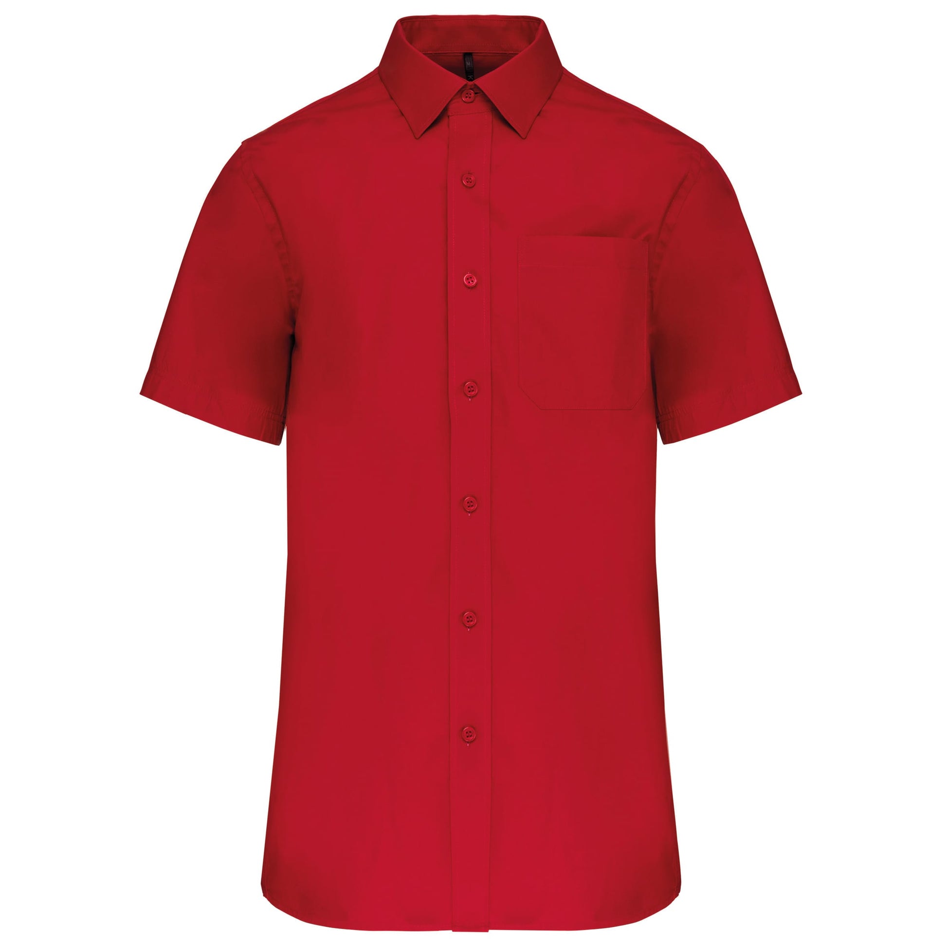Heren poplin overhemd korte mouwen