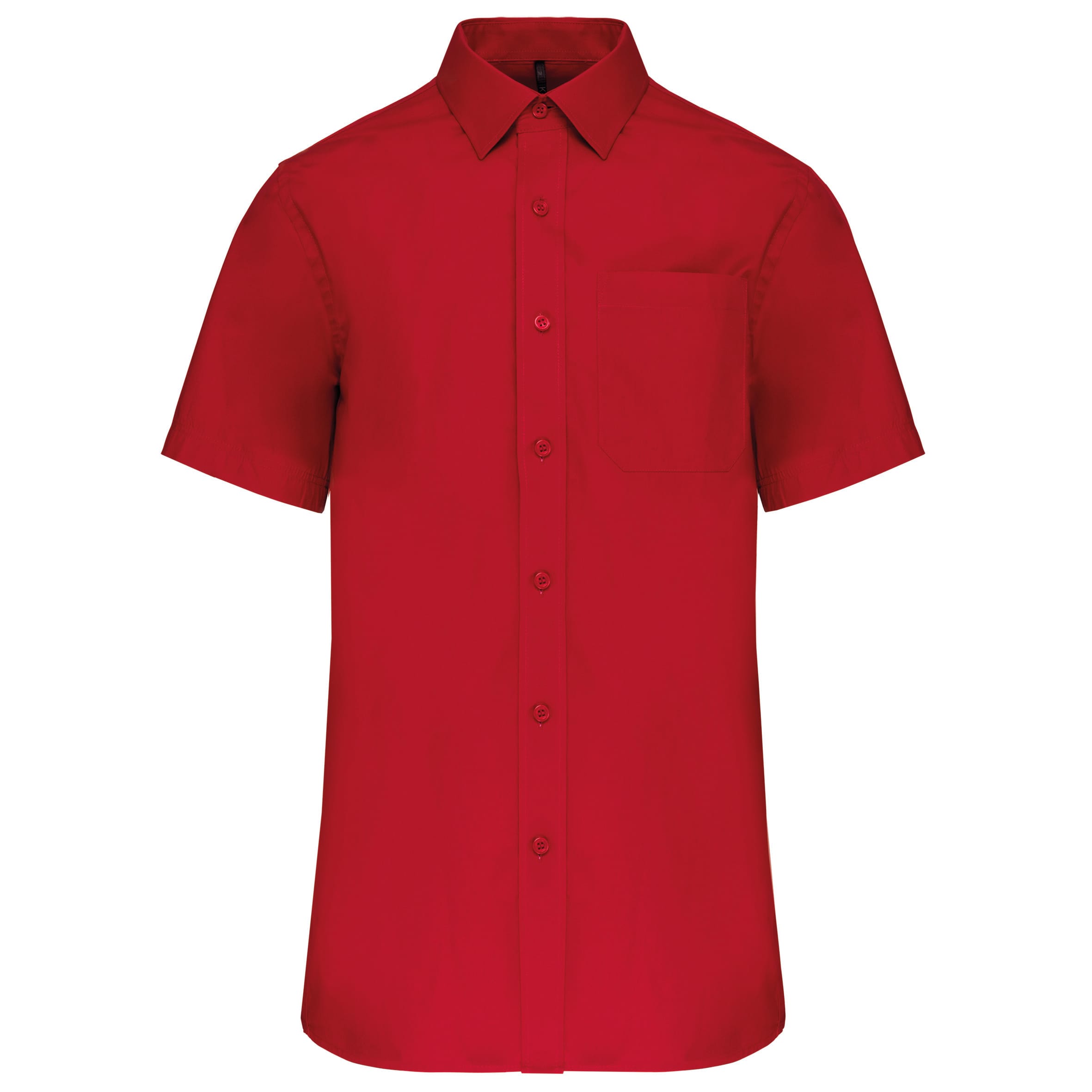 Heren poplin overhemd korte mouwen