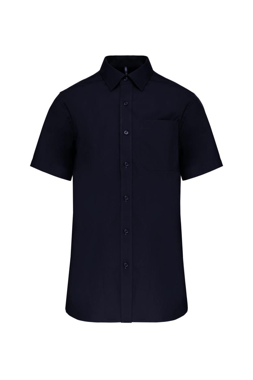 Heren poplin overhemd korte mouwen