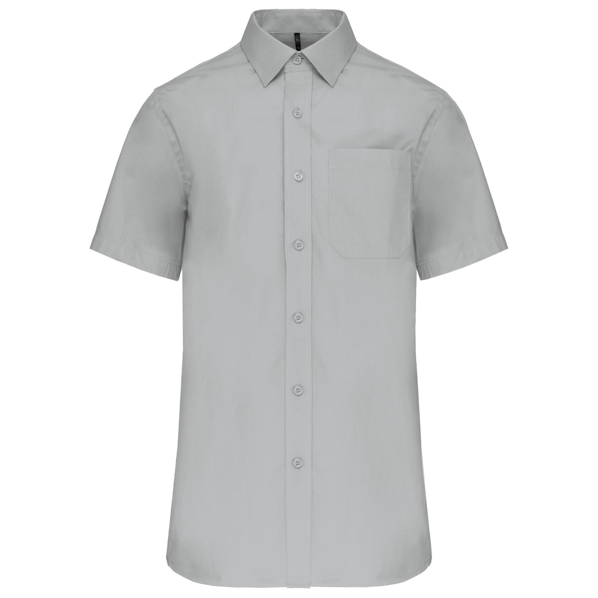 Heren poplin overhemd korte mouwen