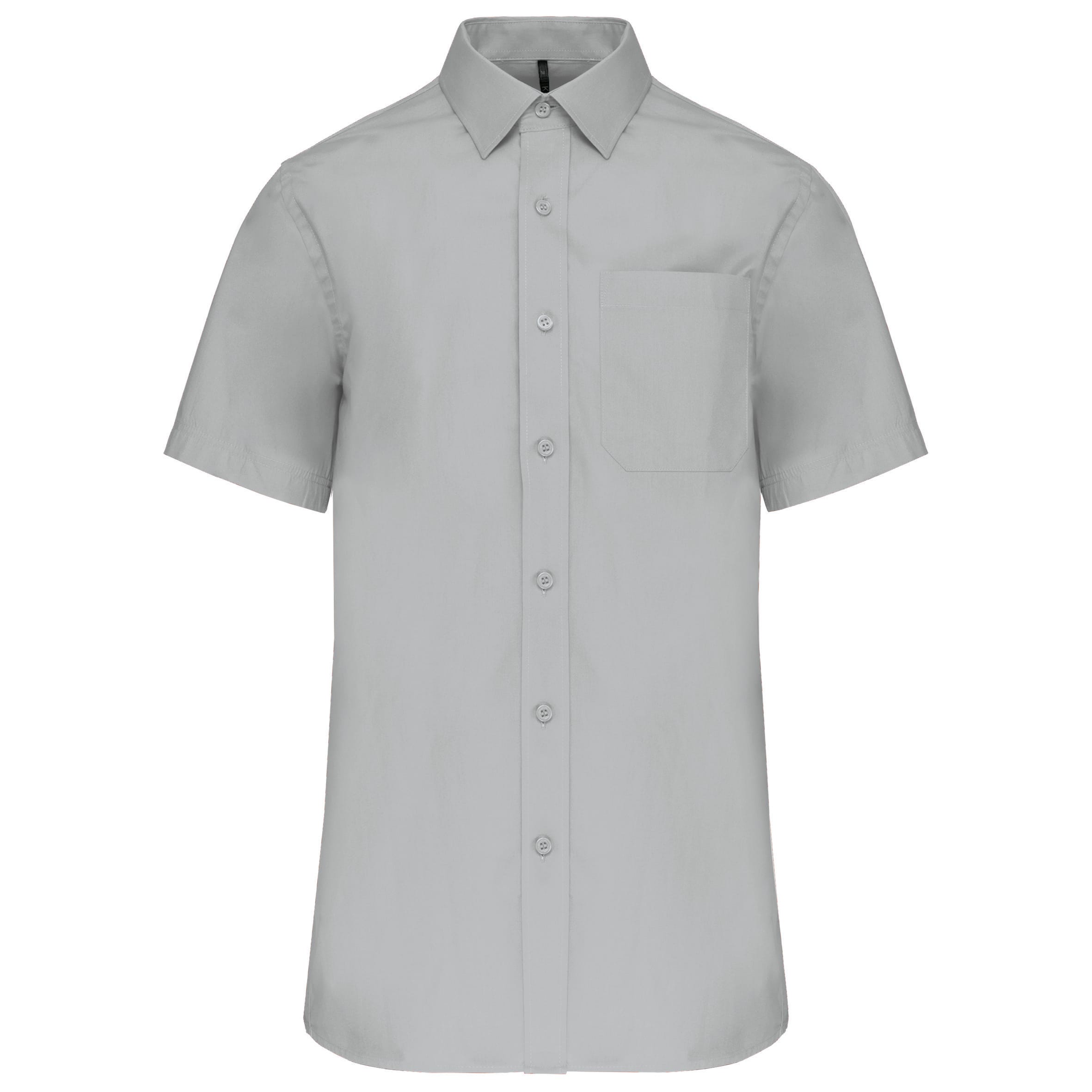 Heren poplin overhemd korte mouwen