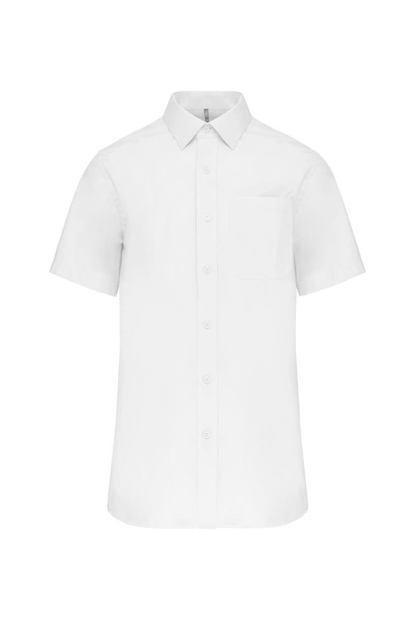 Heren poplin overhemd korte mouwen