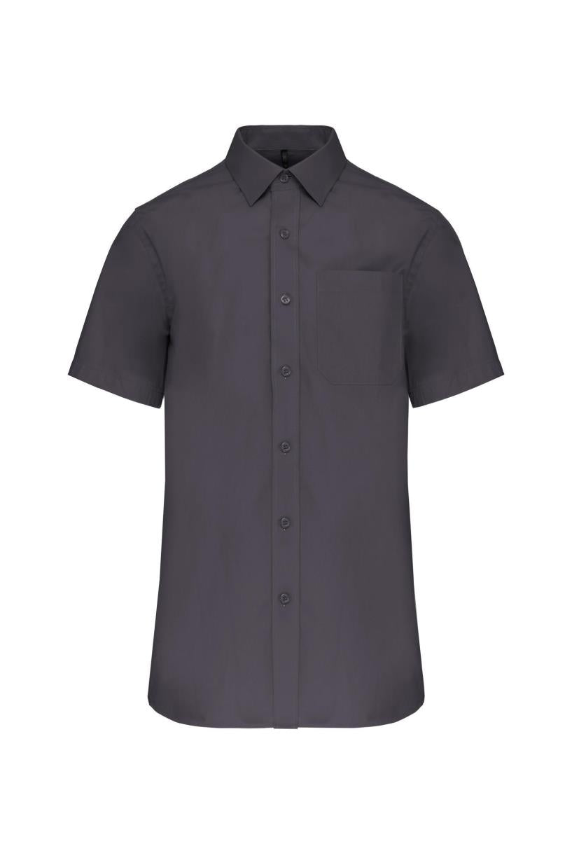 Heren poplin overhemd korte mouwen