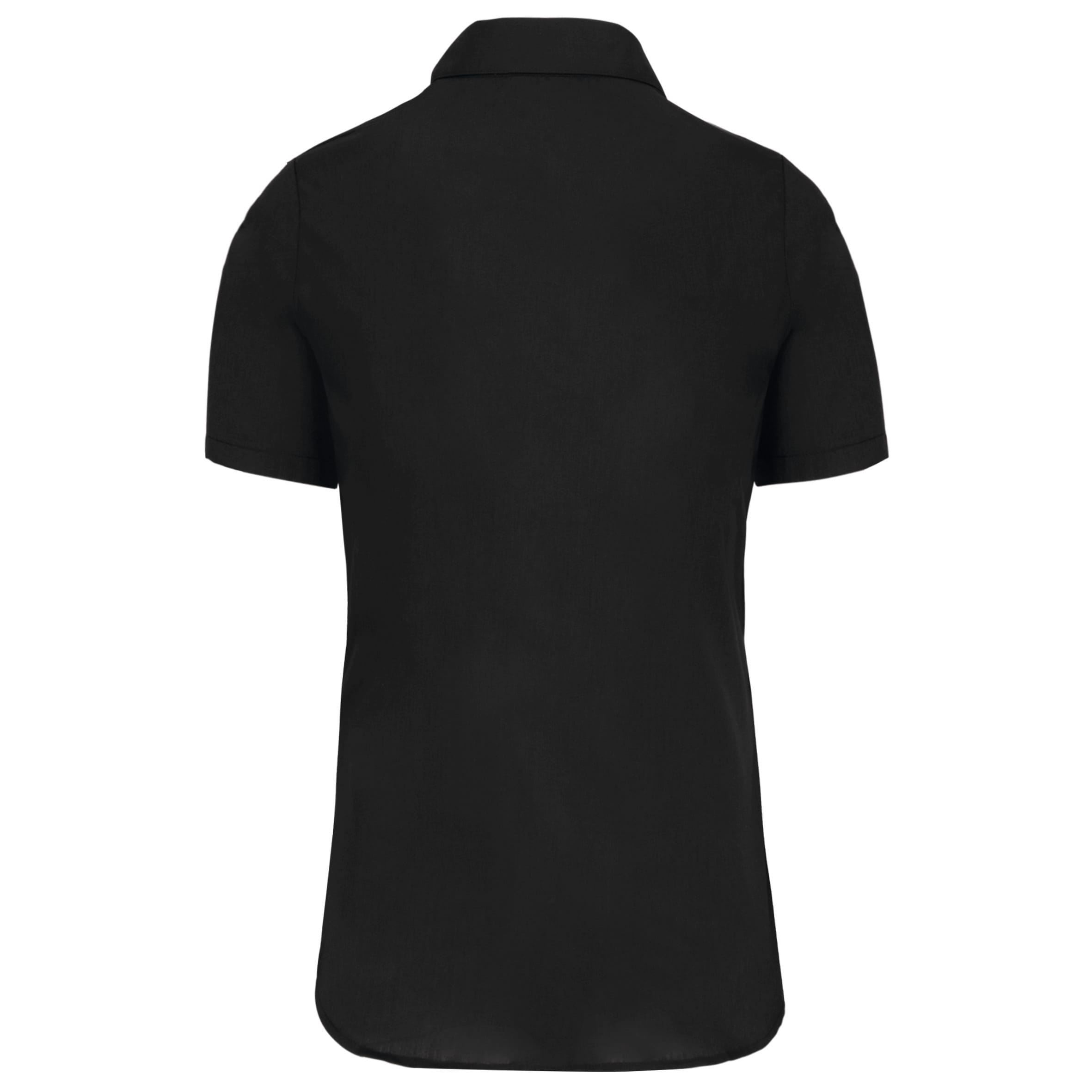 Dames Poplin Blouse Korte Mouwen