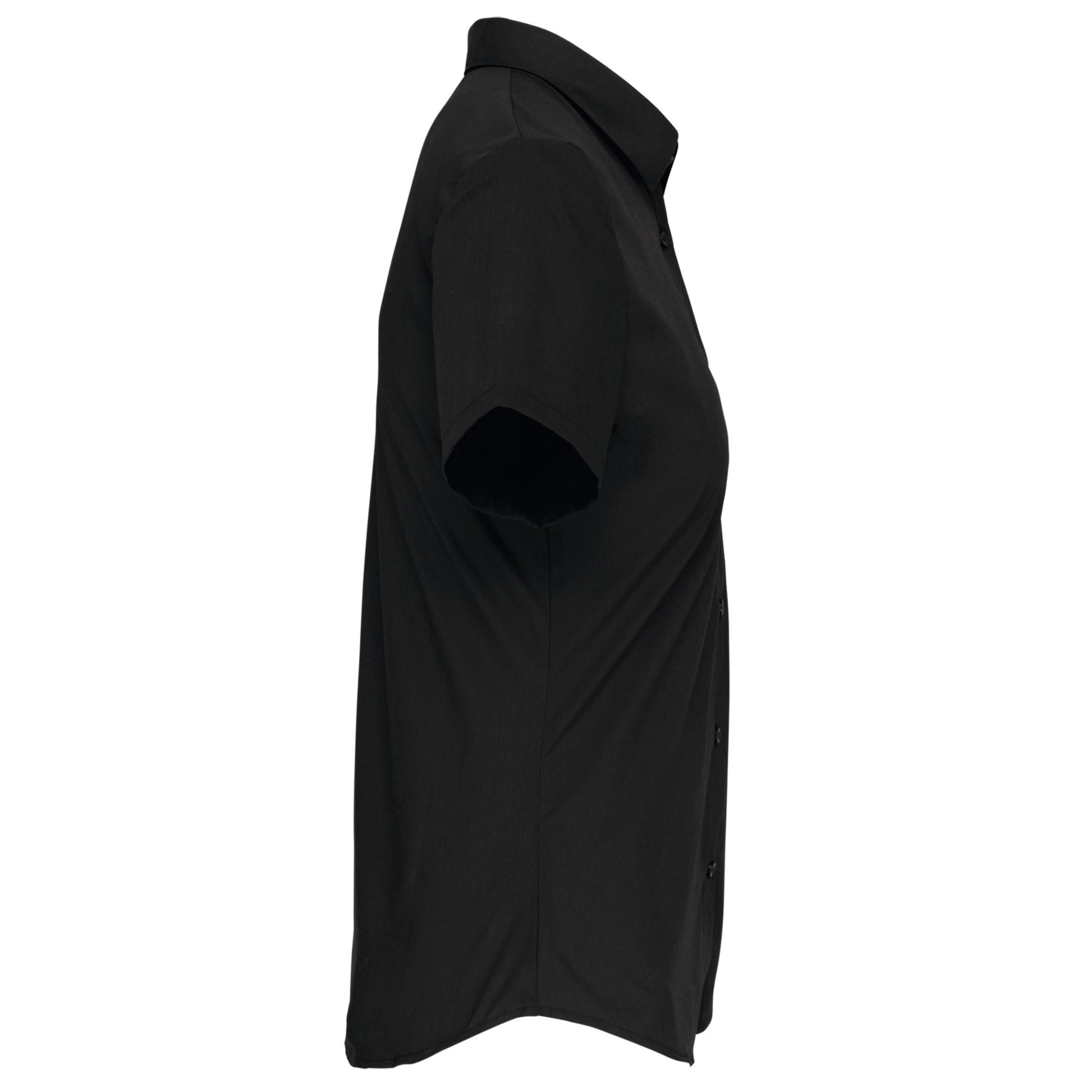 Dames Poplin Blouse Korte Mouwen
