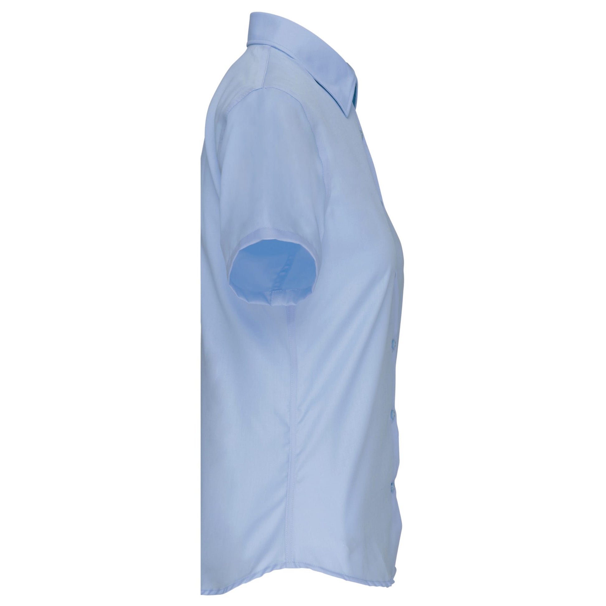 Dames Poplin Blouse Korte Mouwen