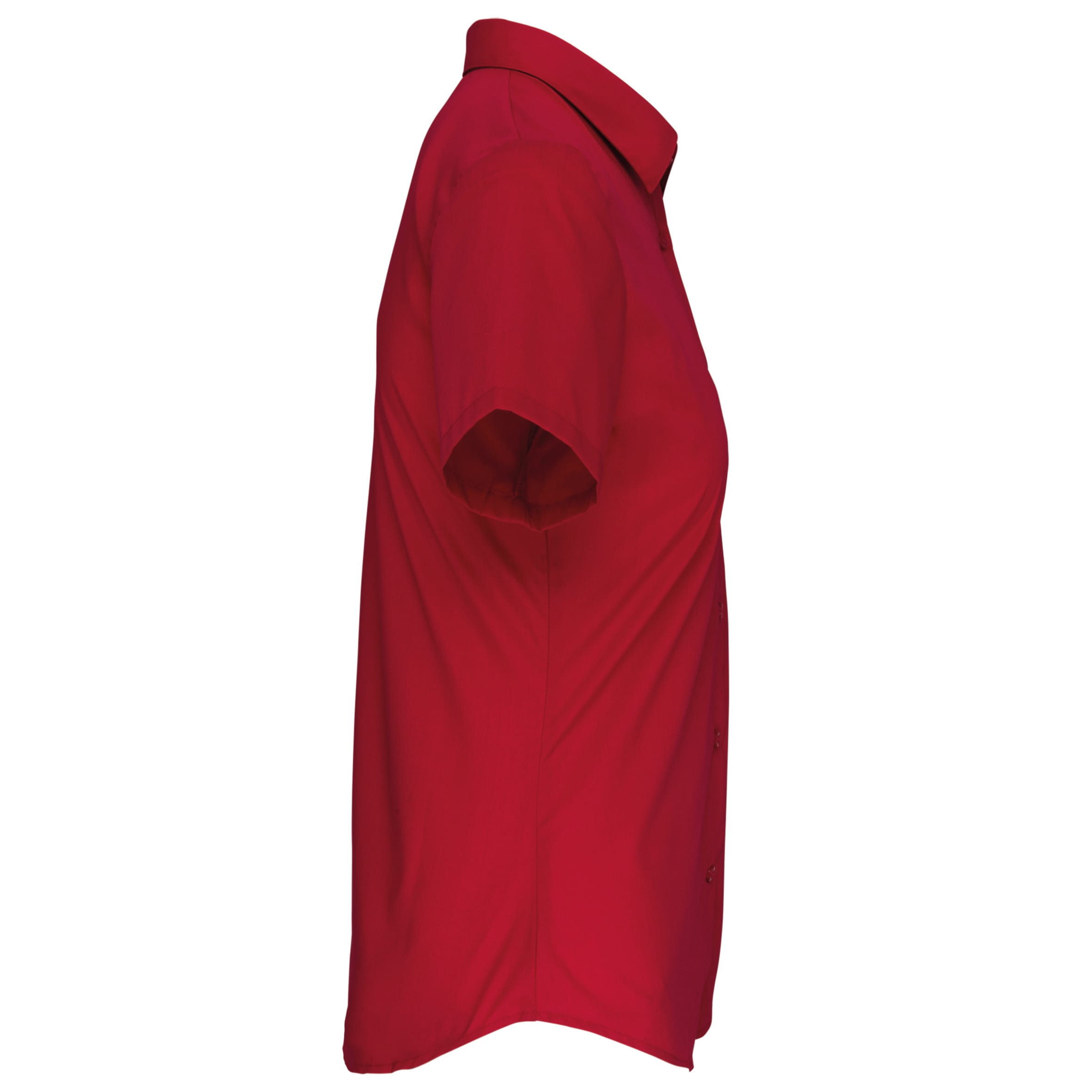 Dames Poplin Blouse Korte Mouwen
