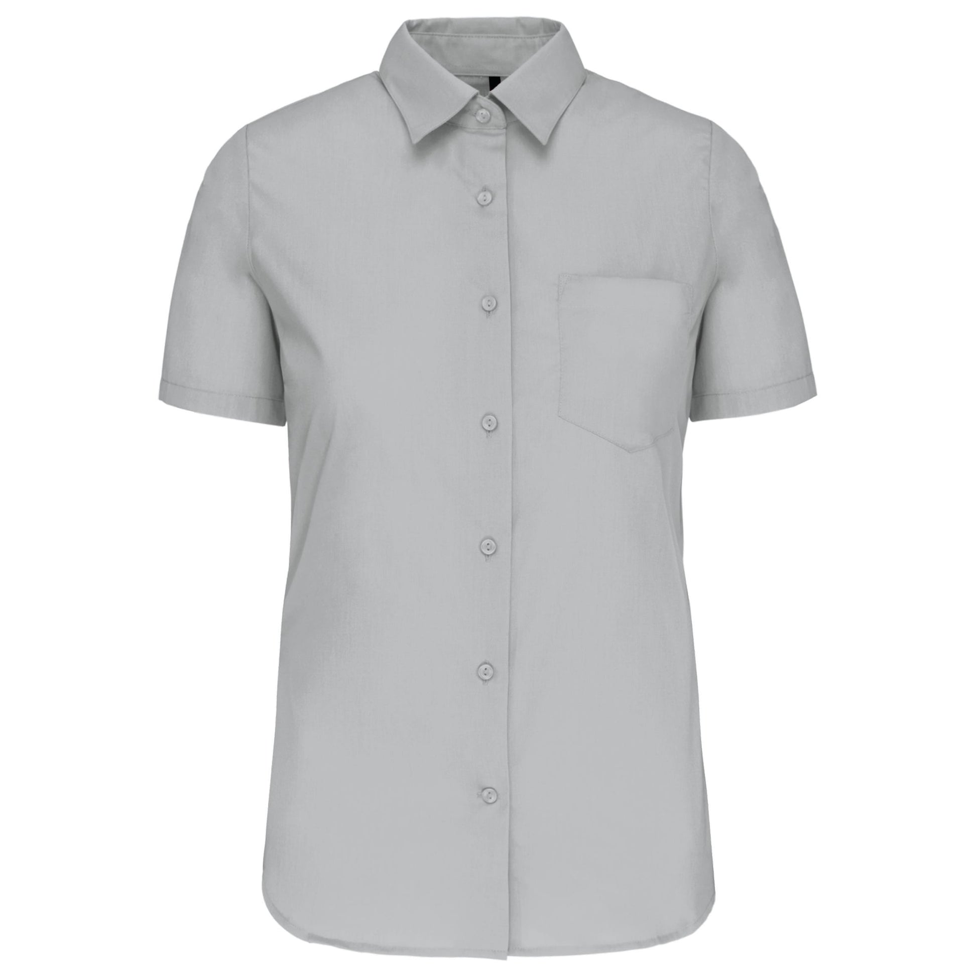 Dames Poplin Blouse Korte Mouwen