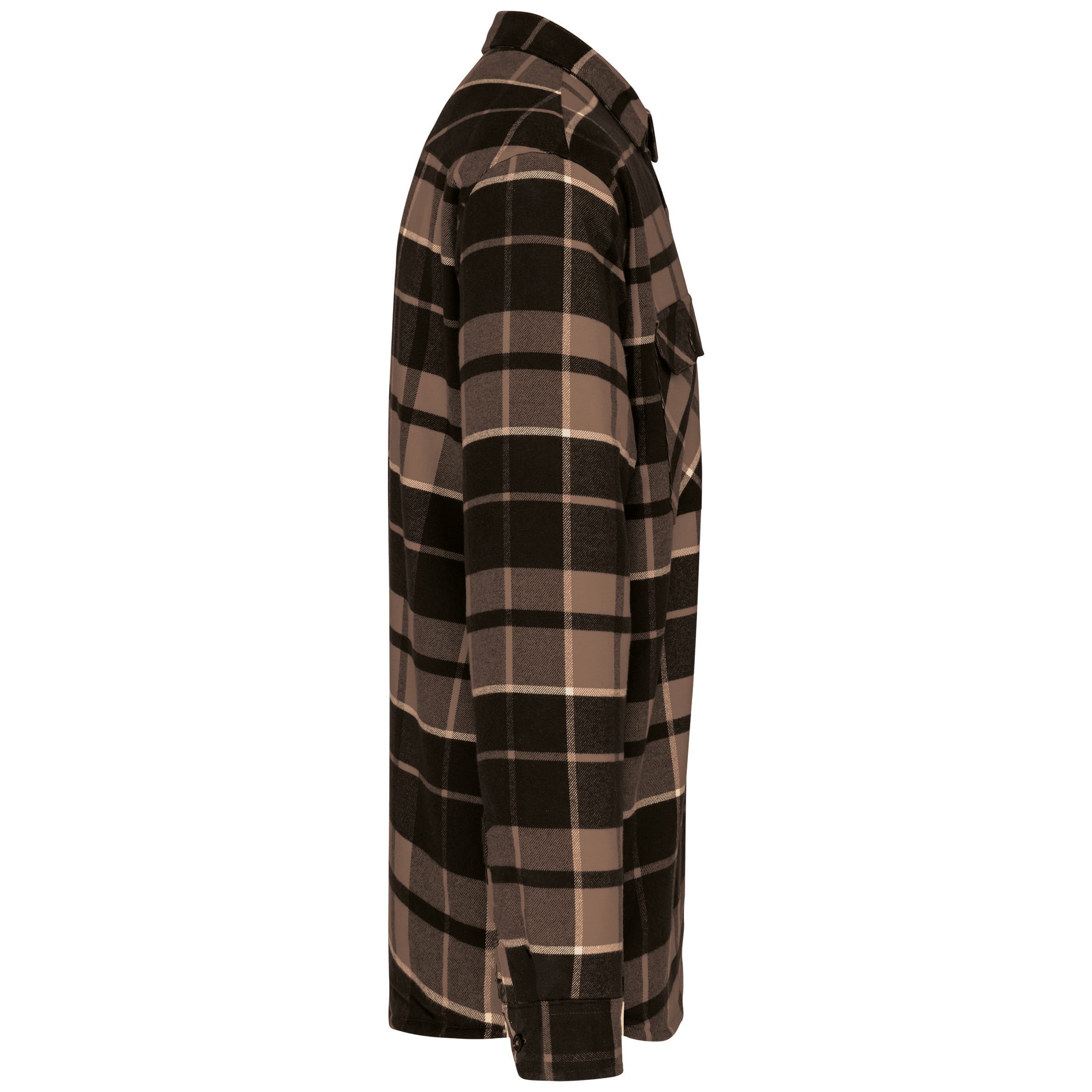 Geruit overshirt met sherpavoering
