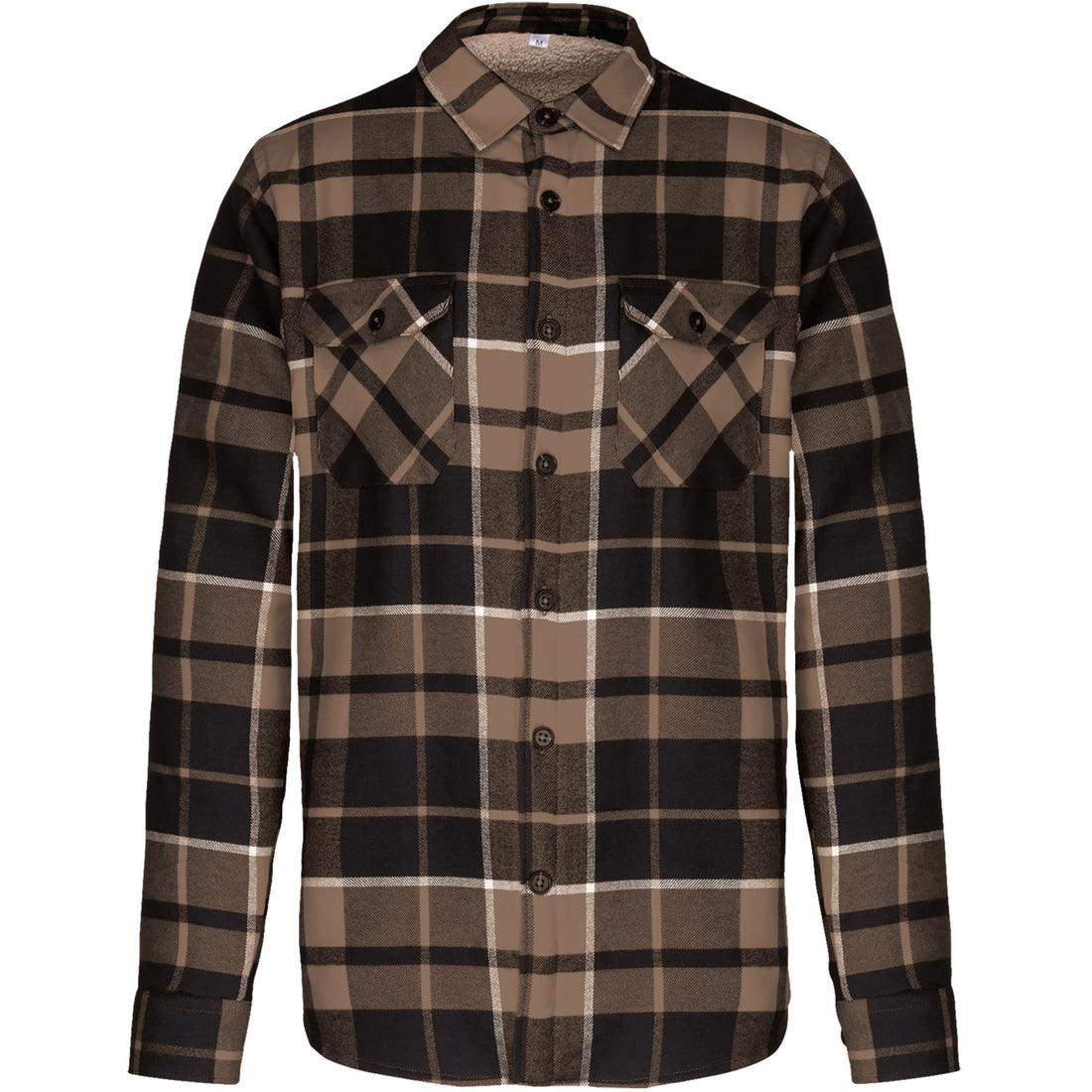 Geruit overshirt met sherpavoering