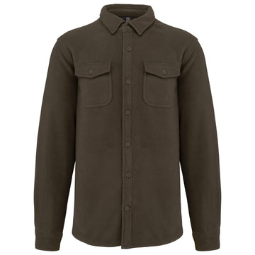 Overshirt van fleece met sherpavoering