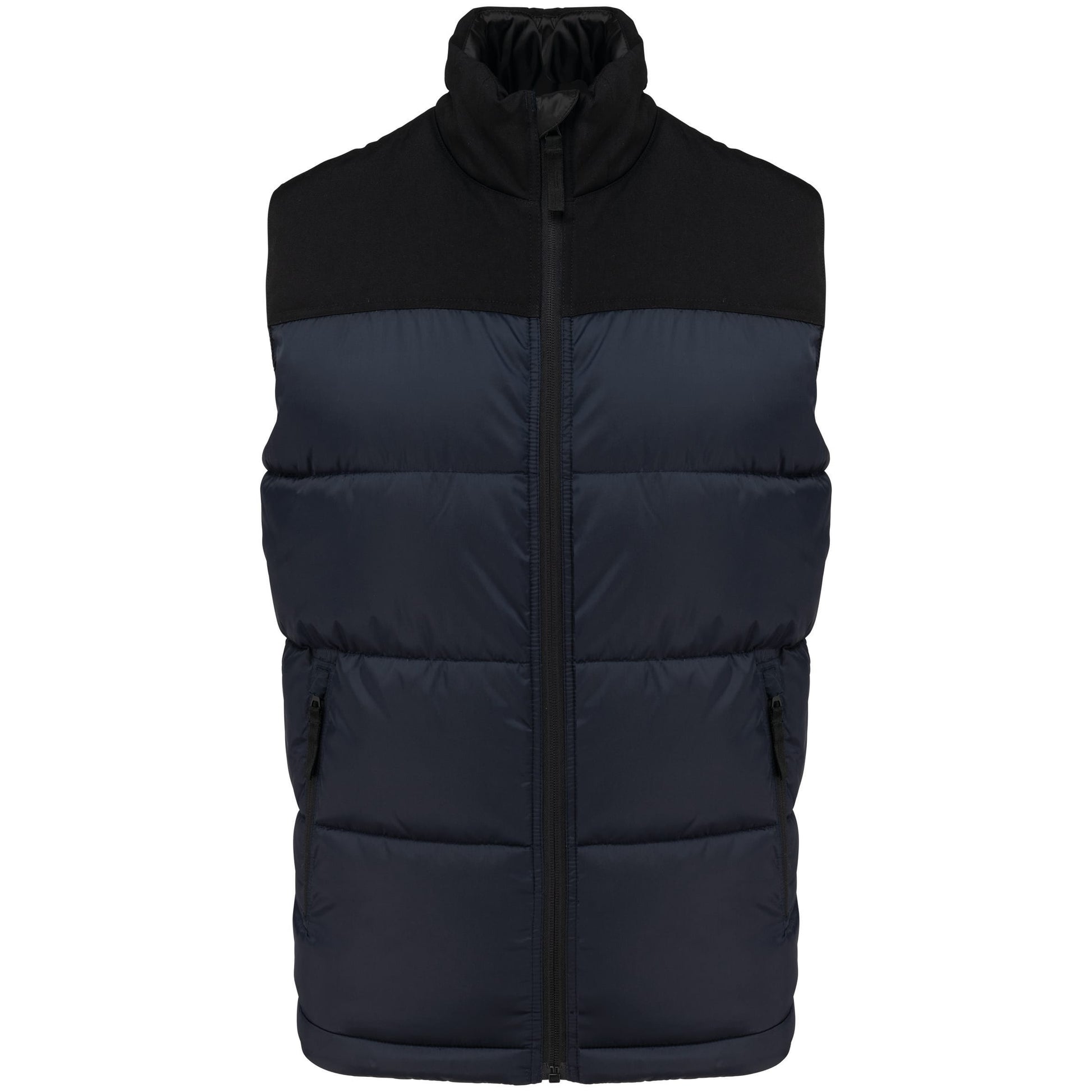 Tweekleurige gewatteerde bodywarmer uniseks