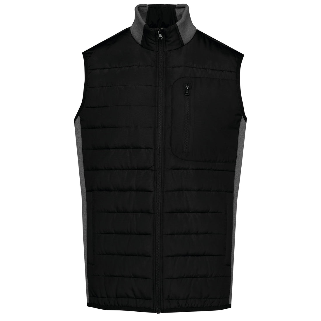 Herenbodywarmer in twee stoffen