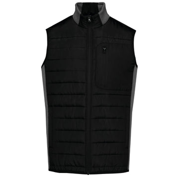 Herenbodywarmer in twee stoffen