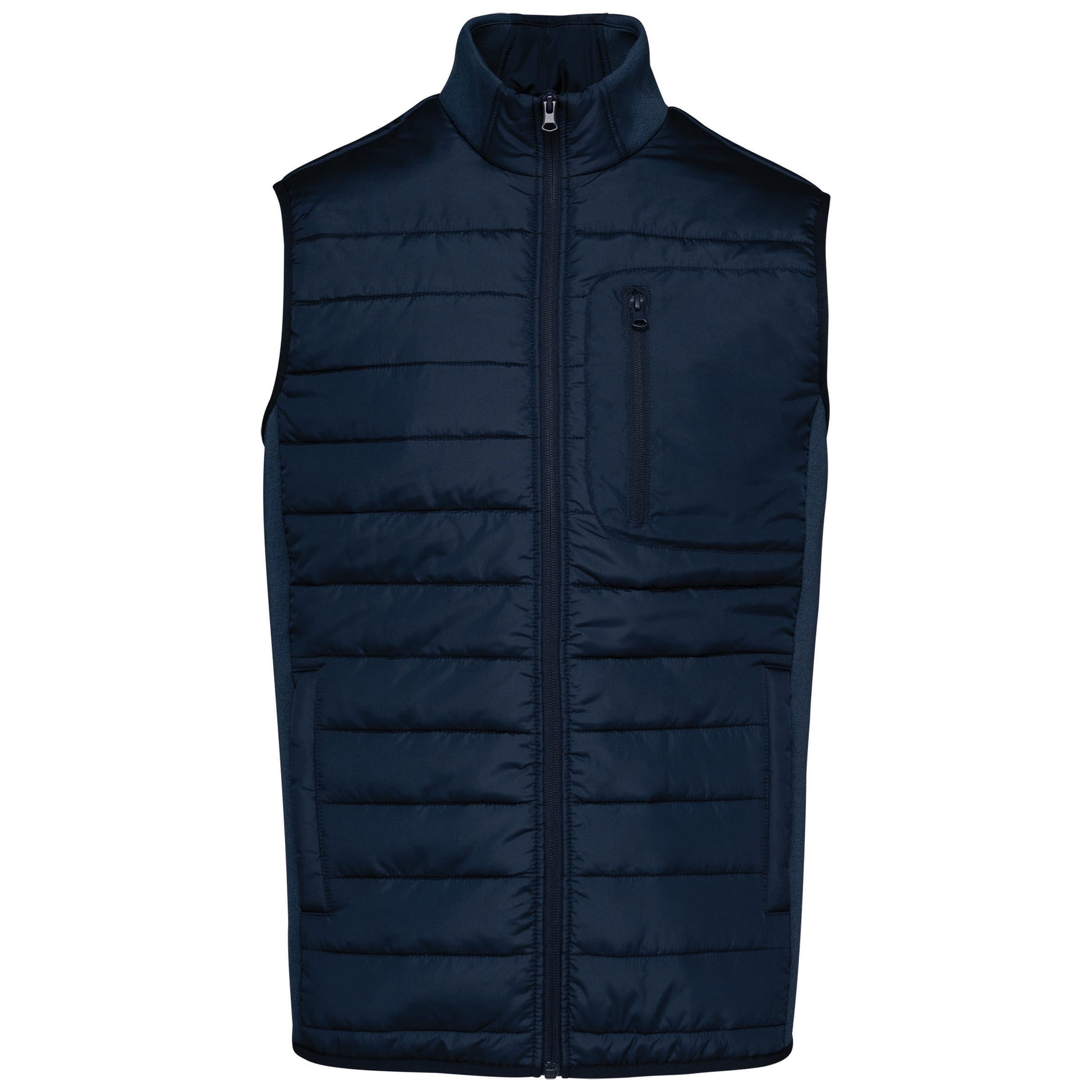 Herenbodywarmer in twee stoffen