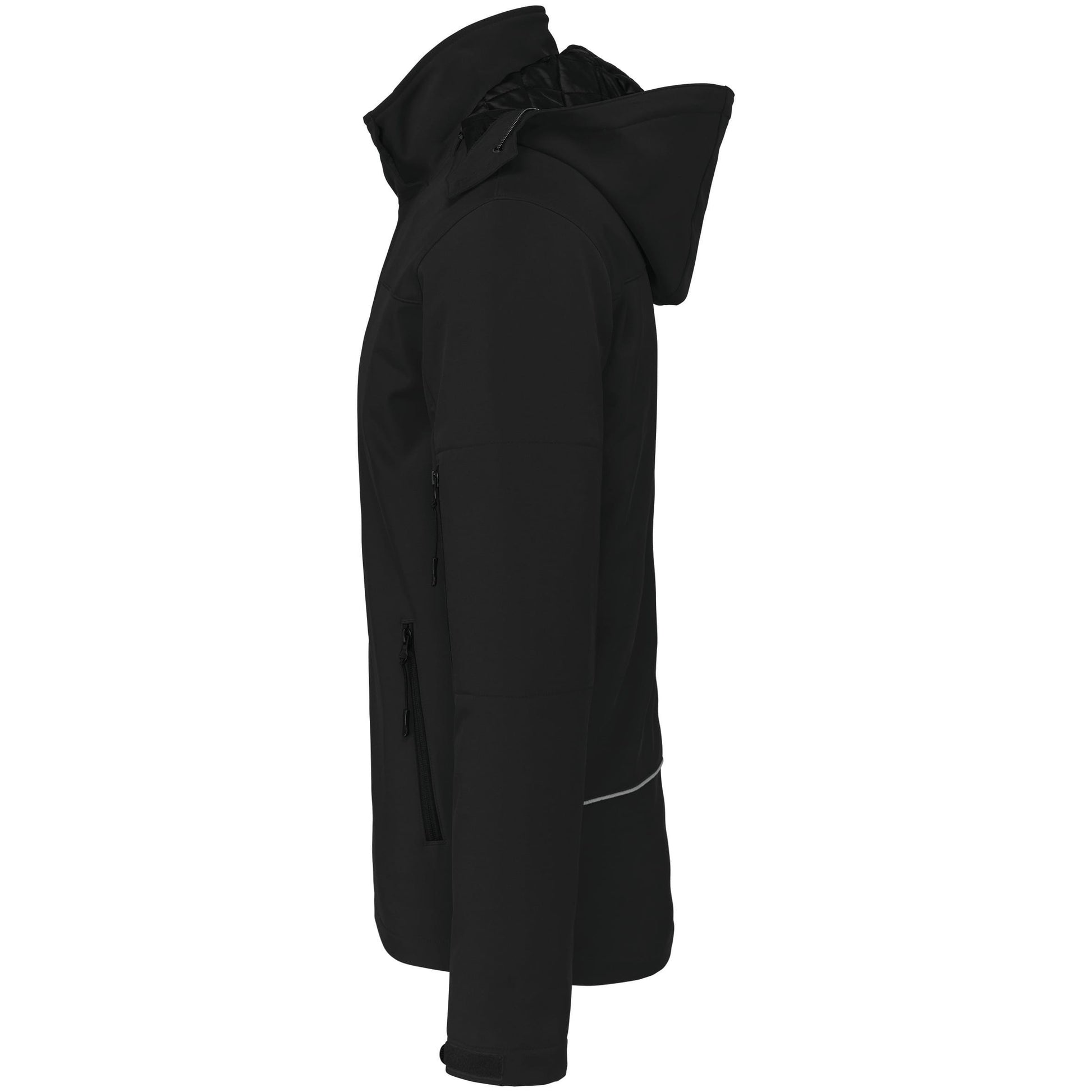 Gewatteerde softshell herenparka met capuchon