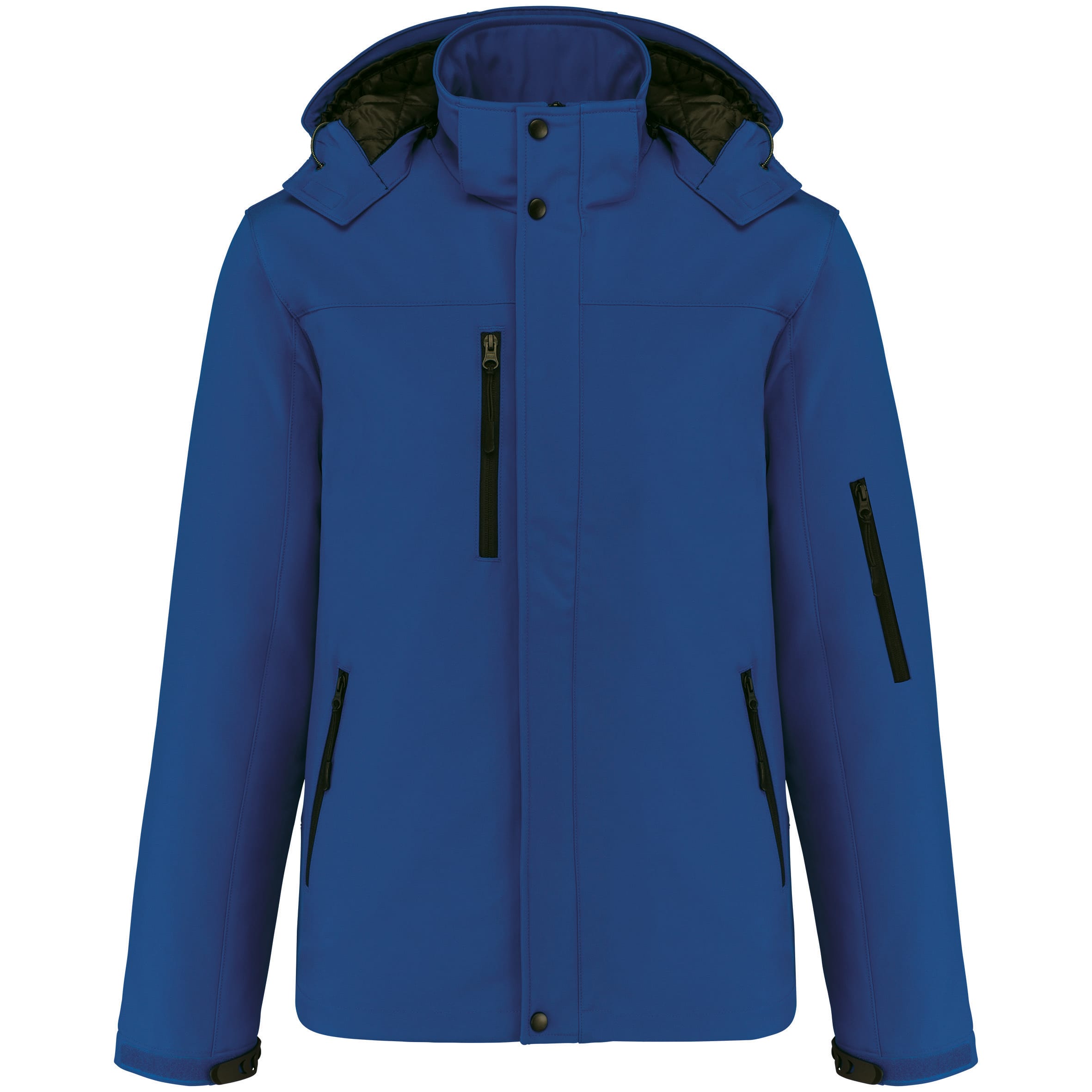 Gewatteerde softshell herenparka met capuchon
