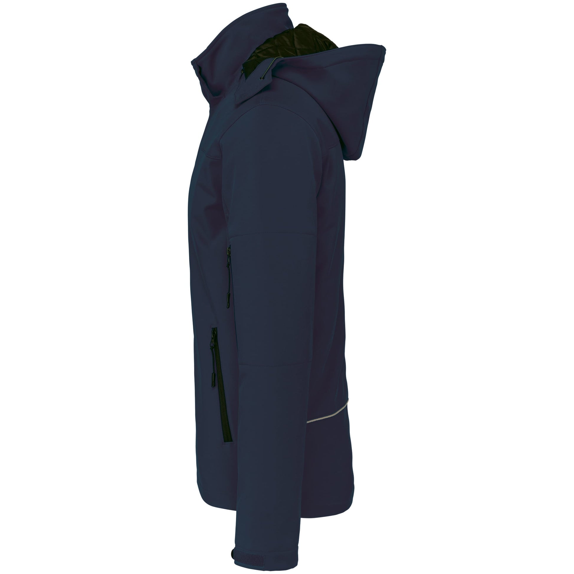 Gewatteerde softshell herenparka met capuchon