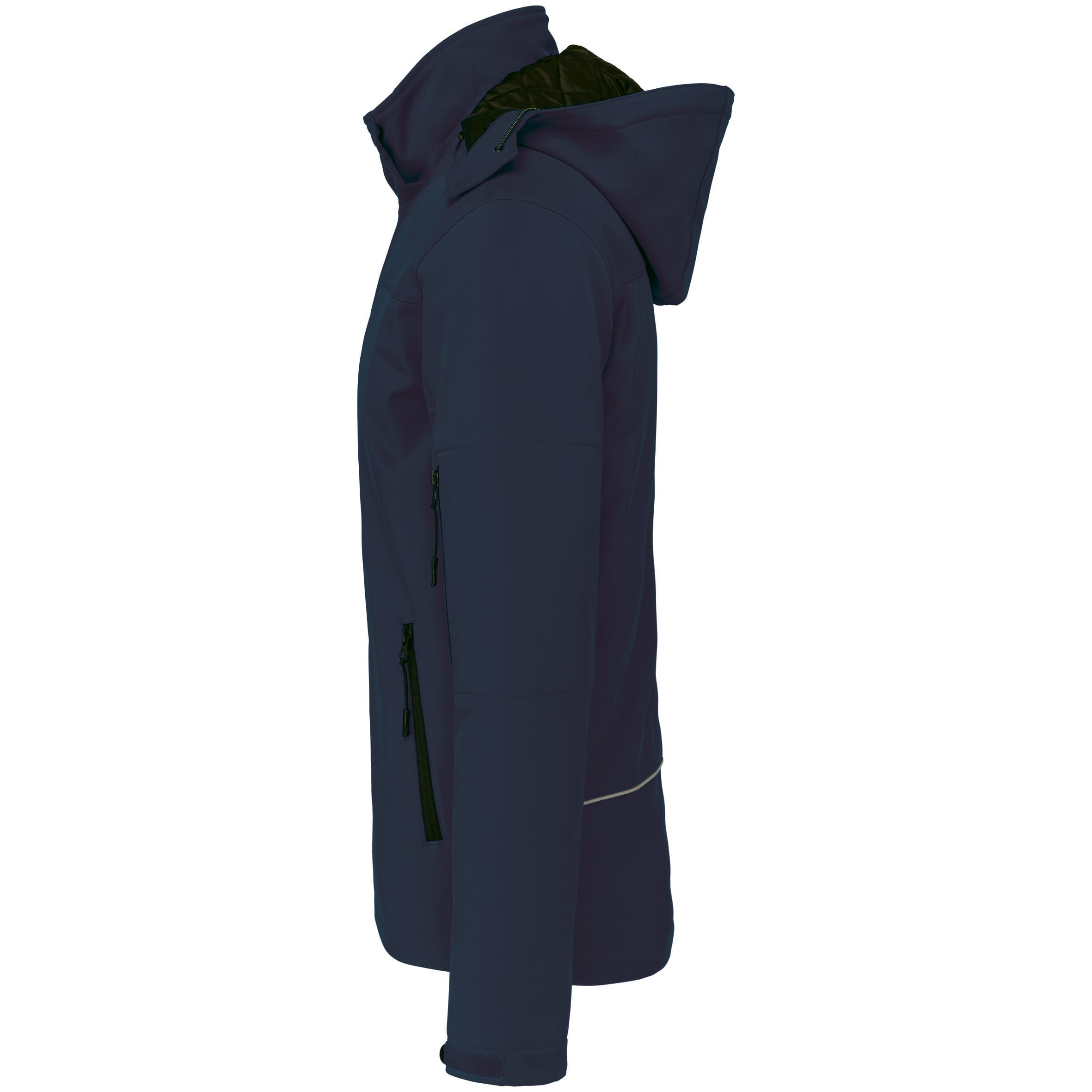 Gewatteerde softshell herenparka met capuchon