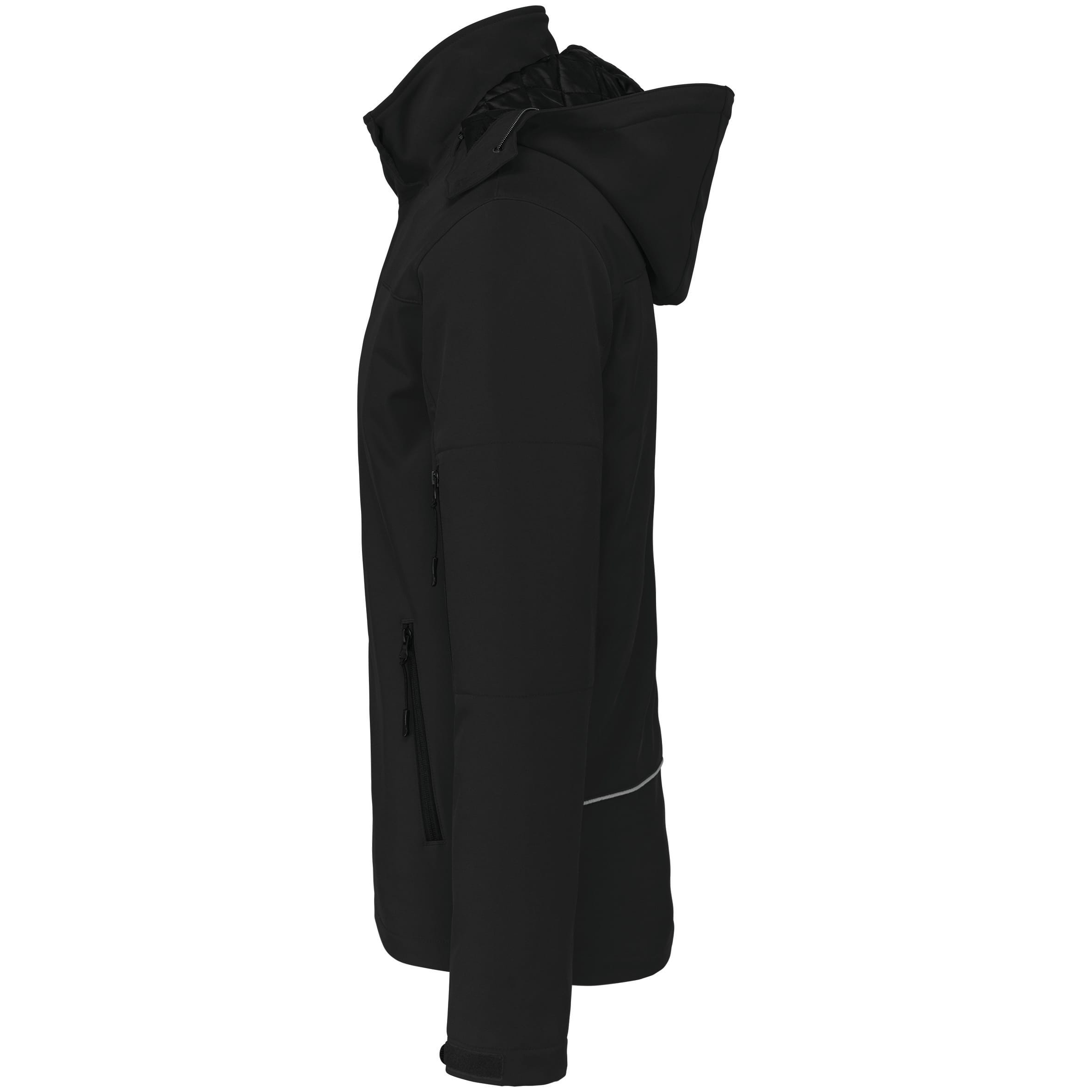 Gewatteerde softshell herenparka met capuchon
