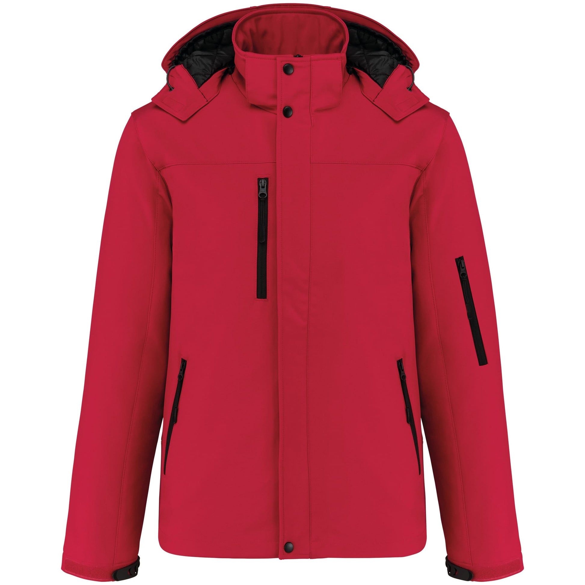 Gewatteerde softshell herenparka met capuchon