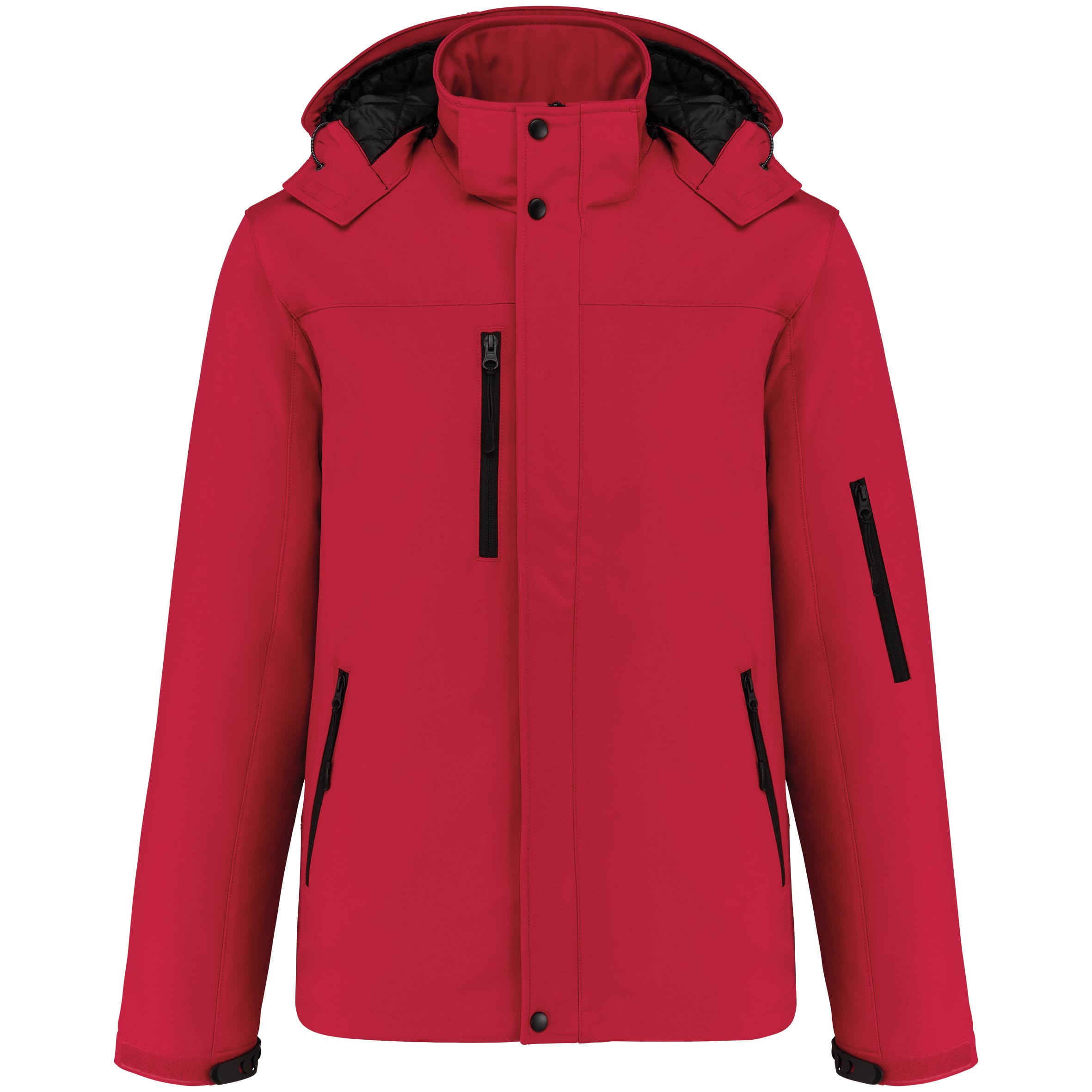 Gewatteerde softshell herenparka met capuchon