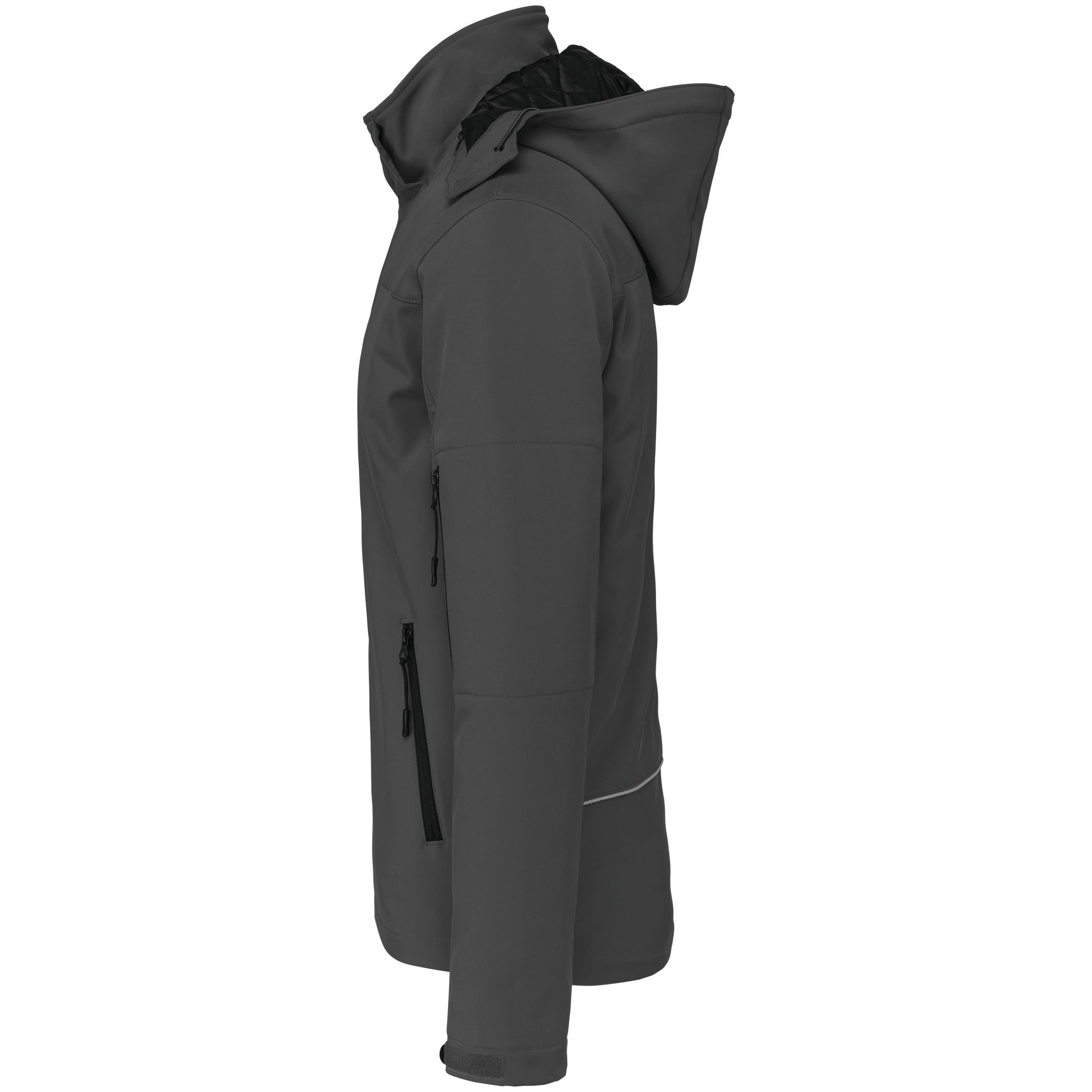 Gewatteerde softshell herenparka met capuchon