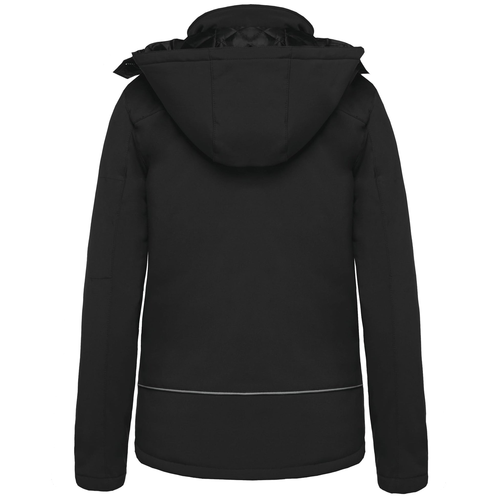 Gewatteerde softshell damesparka met capuchon