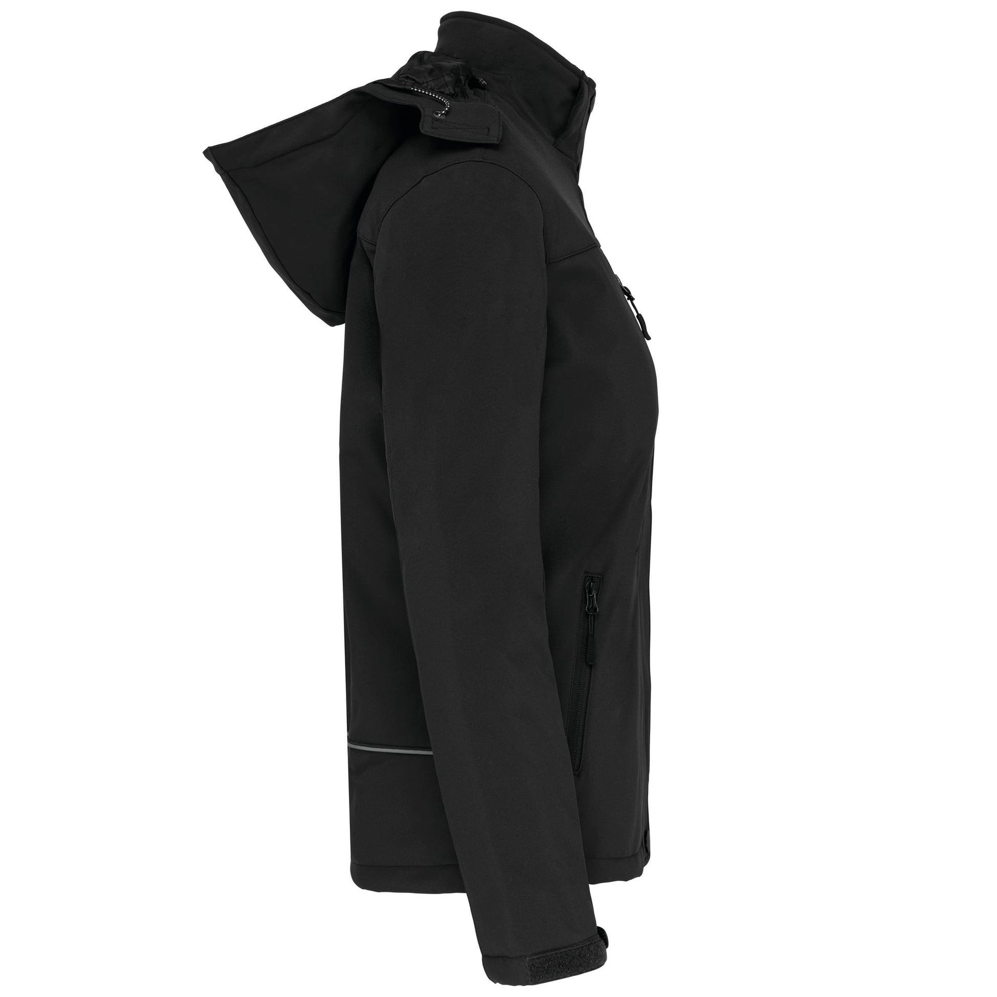Gewatteerde softshell damesparka met capuchon
