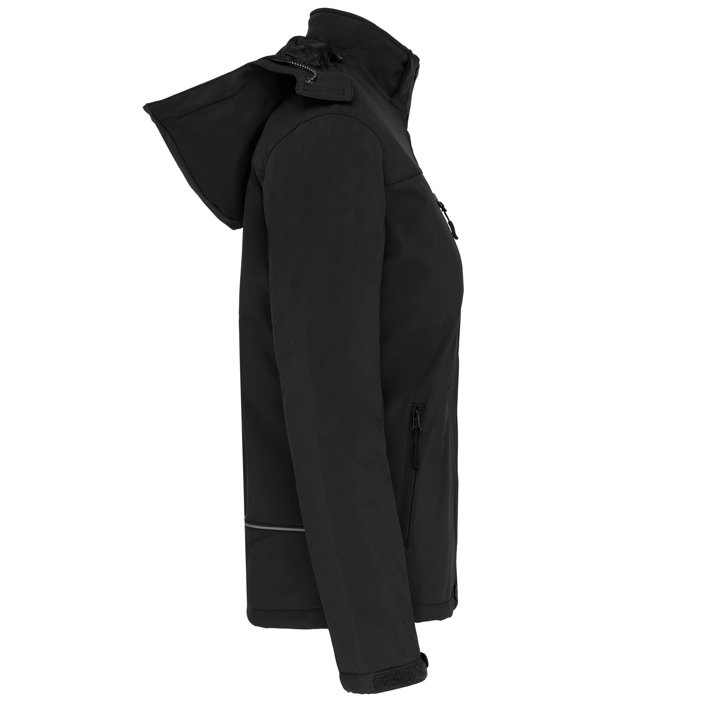 Gewatteerde softshell damesparka met capuchon