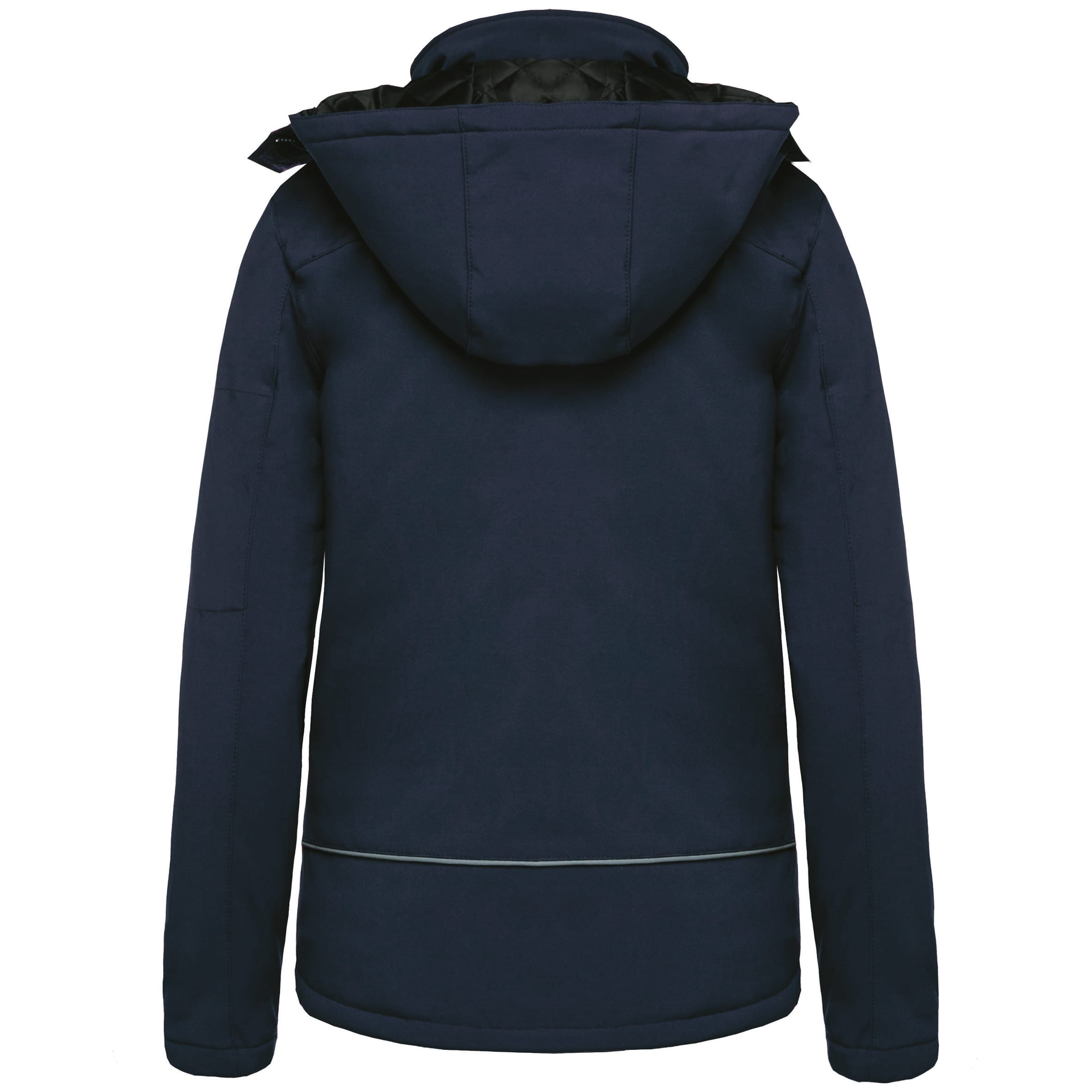 Gewatteerde softshell damesparka met capuchon