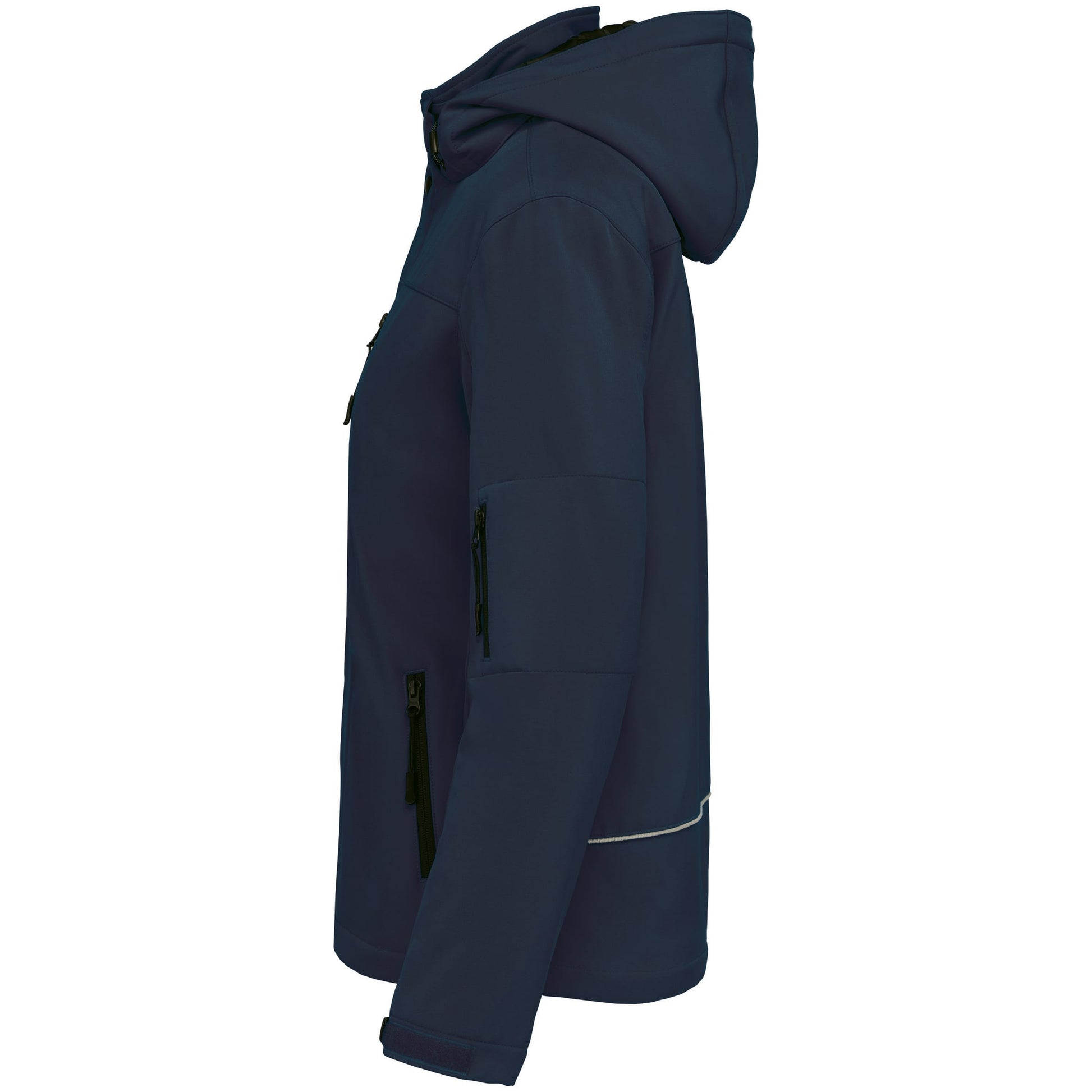 Gewatteerde softshell damesparka met capuchon