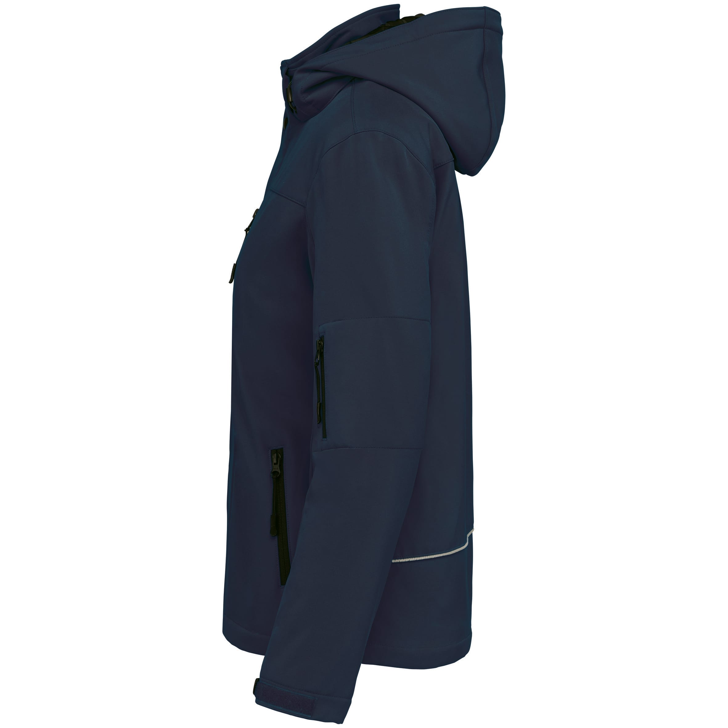 Gewatteerde softshell damesparka met capuchon