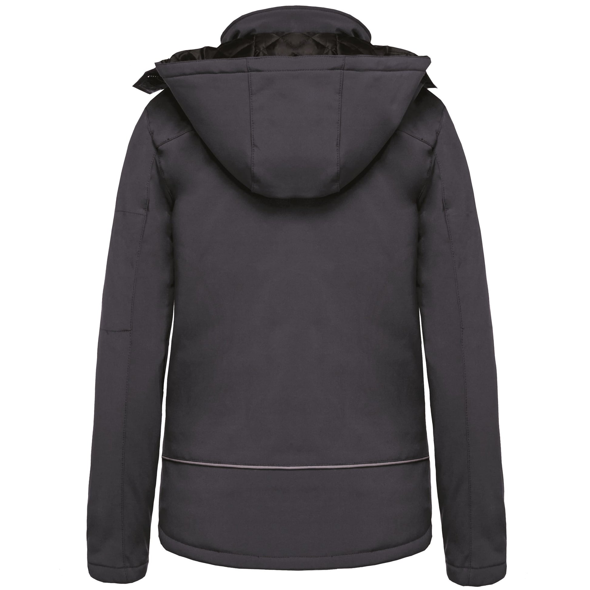 Gewatteerde softshell damesparka met capuchon