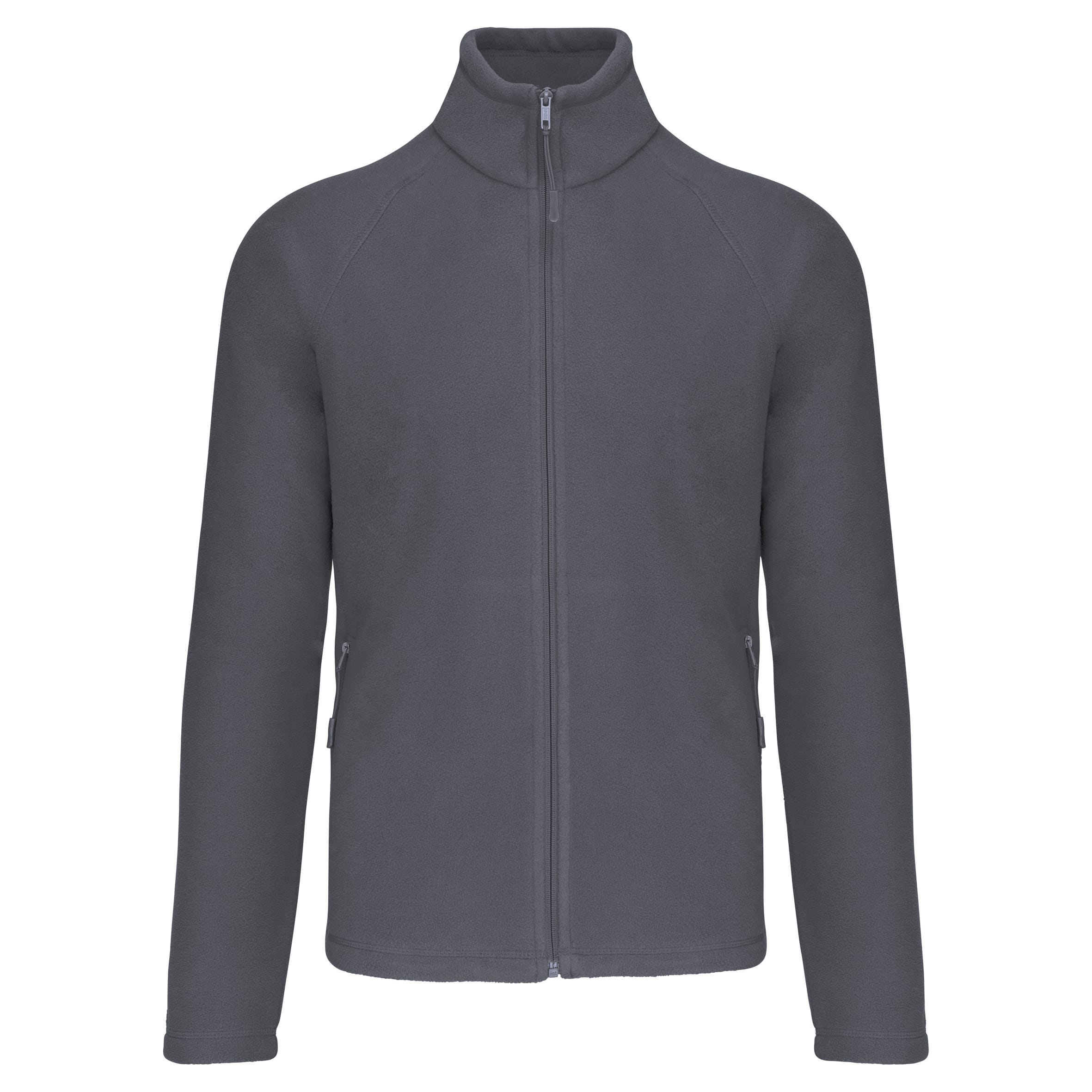 Microfleece met rits en raglanmouwen heren