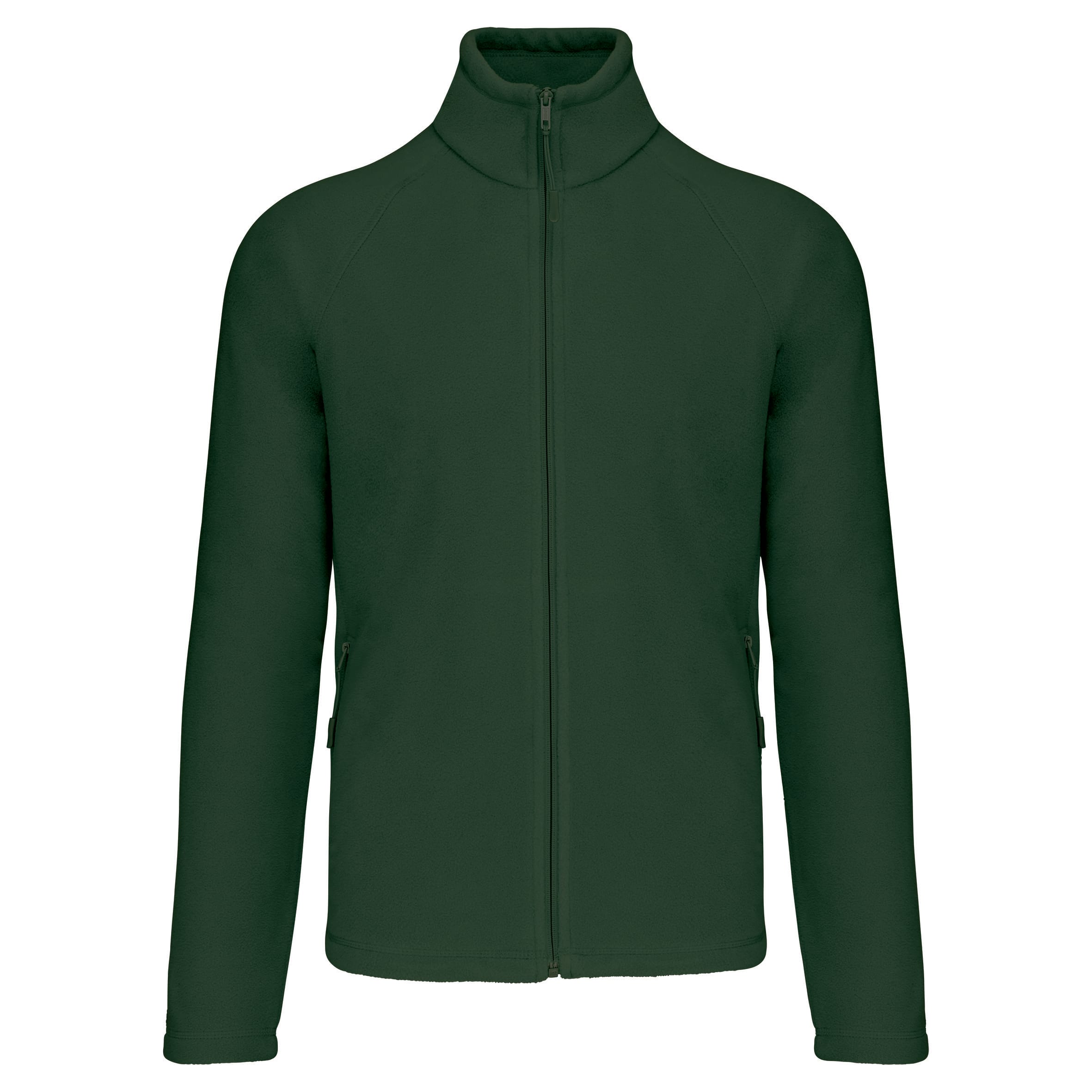 Microfleece met rits en raglanmouwen heren