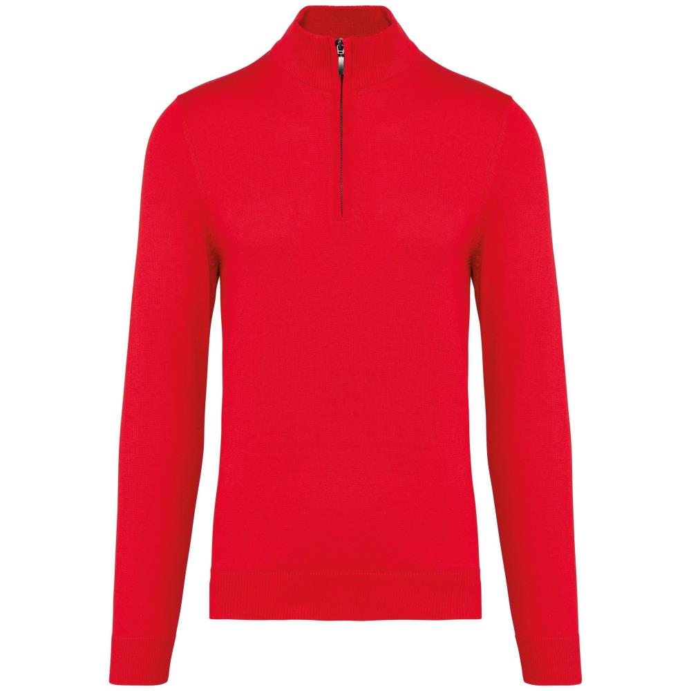 Heren pullover met ritskraag