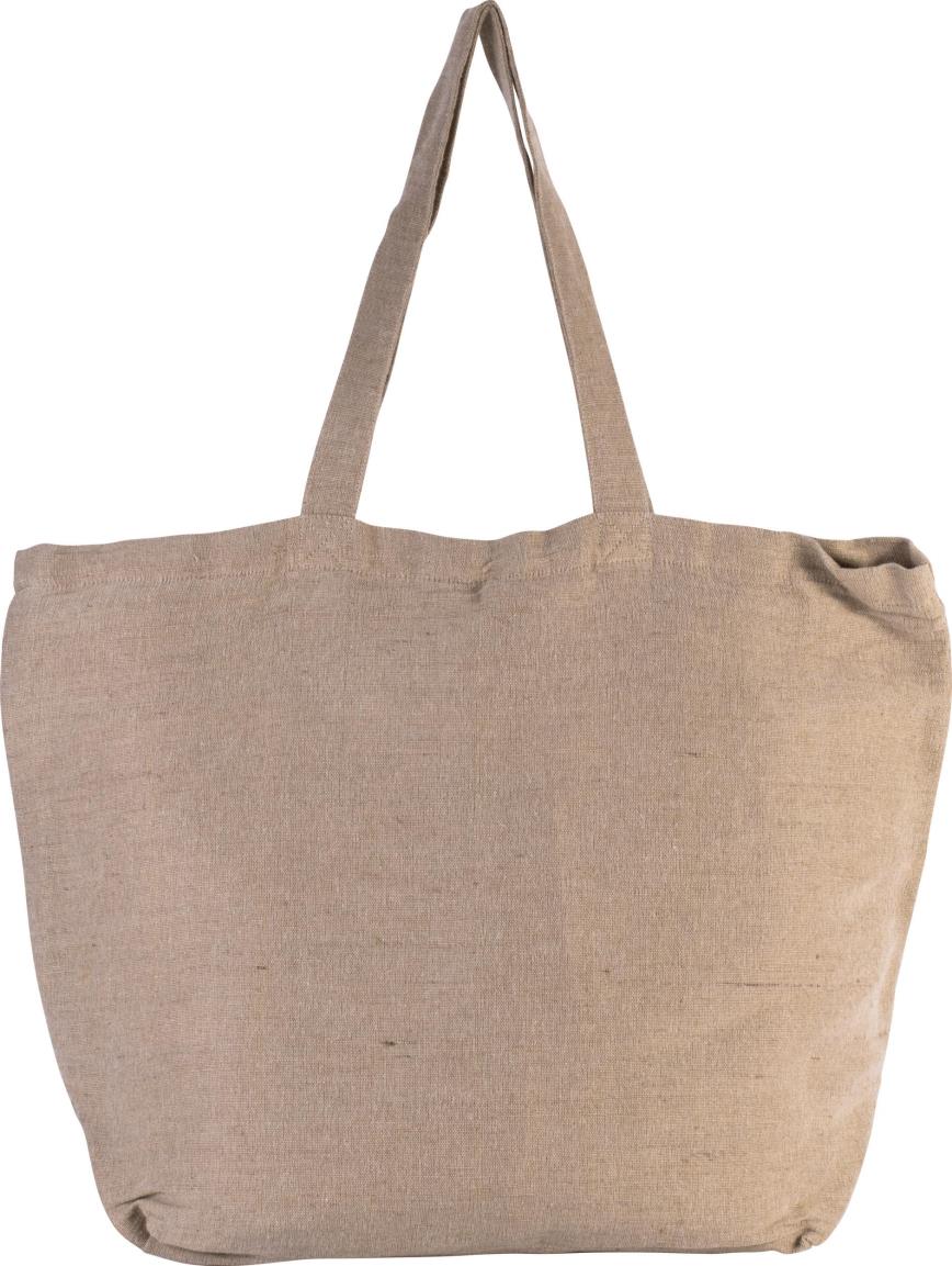 Grote tas van jute/katoen met binnenvoering