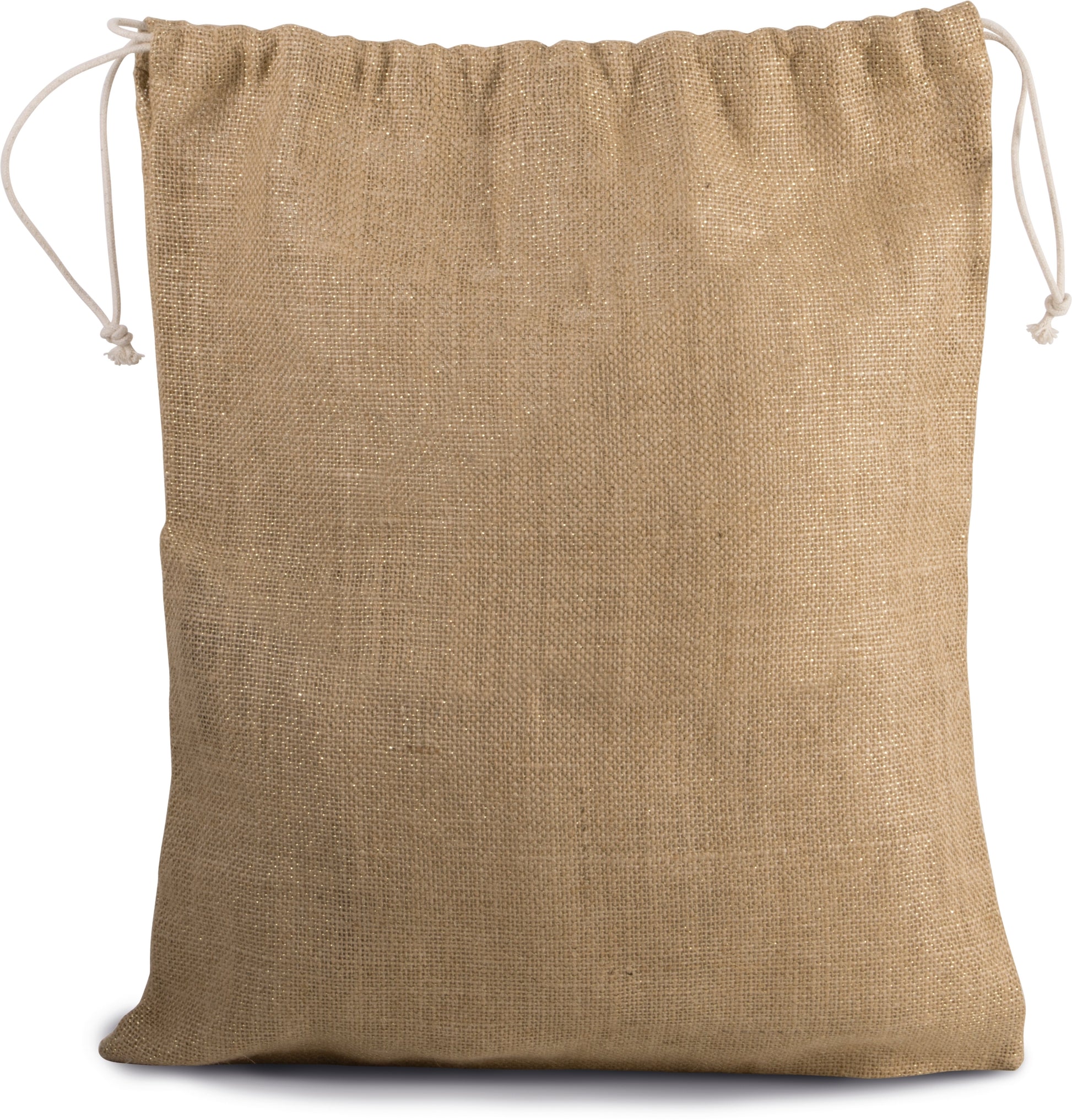 Tas van jutecanvas met koordjes