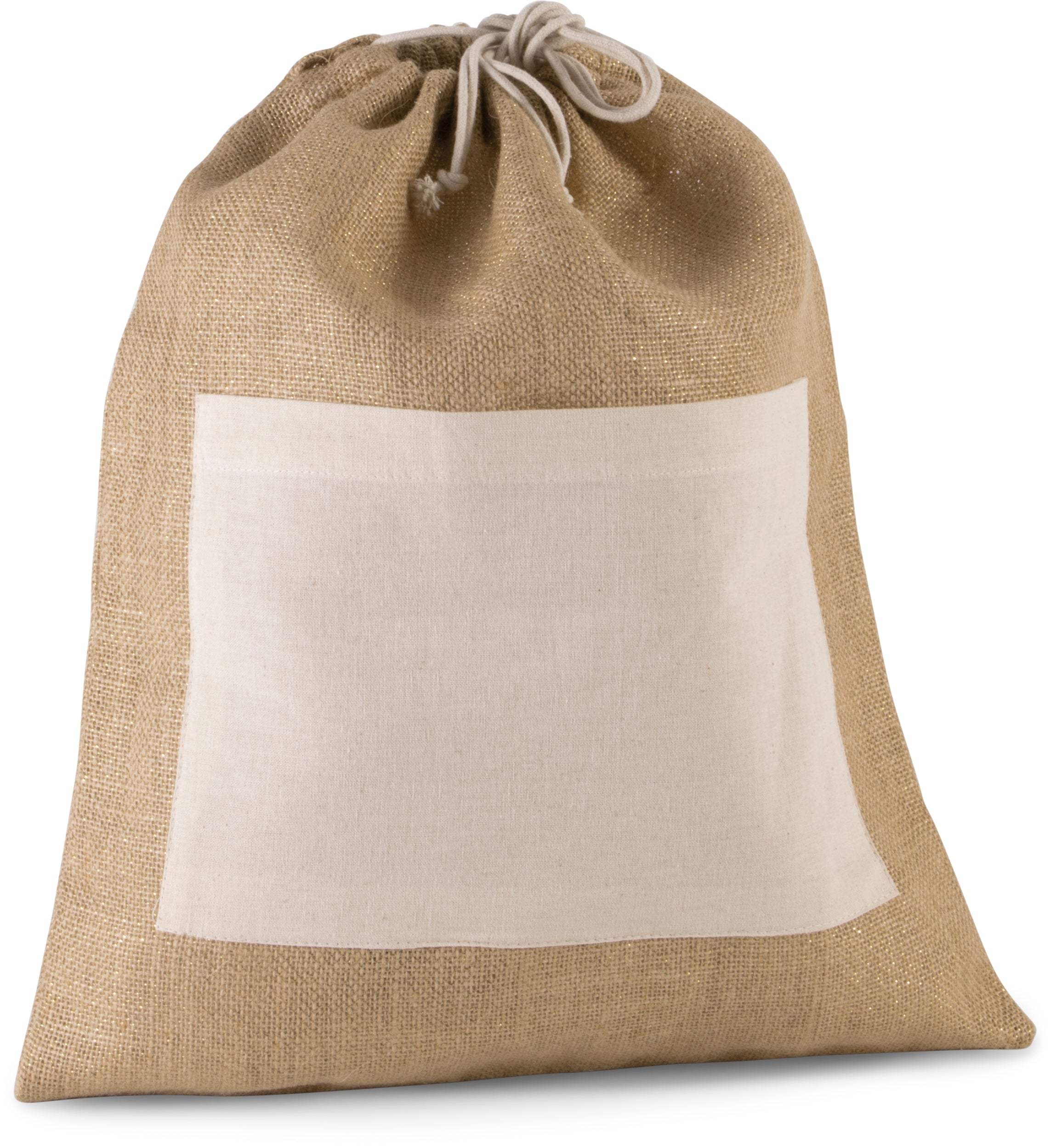Tas van jutecanvas met koordjes
