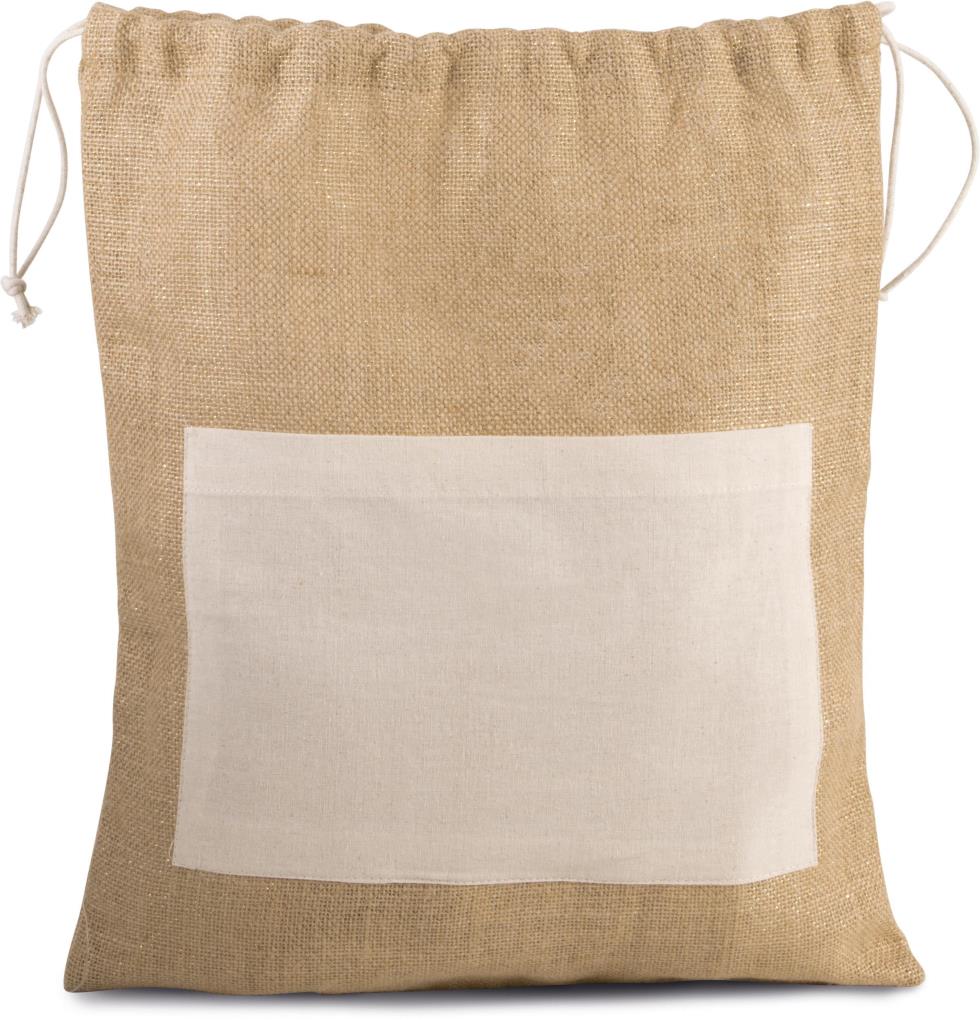 Tas van jutecanvas met koordjes