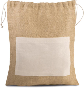 Tas van jutecanvas met koordjes