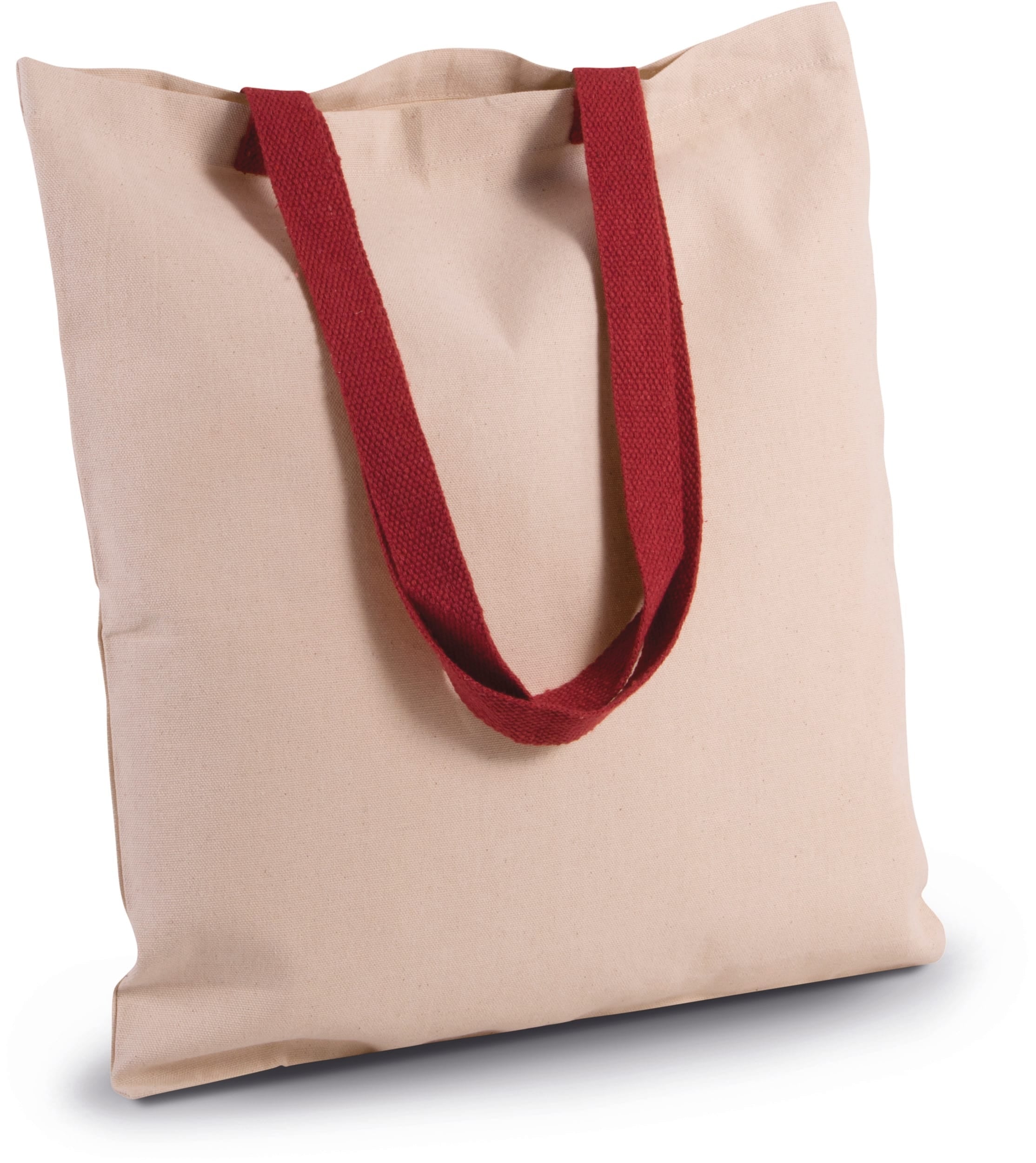 Platte shopper van canvas met contrasterend hengsel