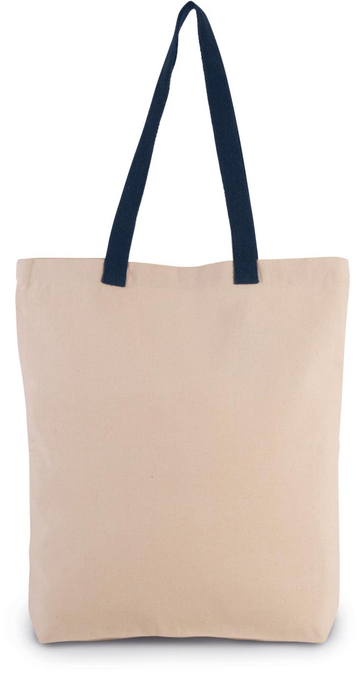 Shopper met plooi en contrasterend hengsel