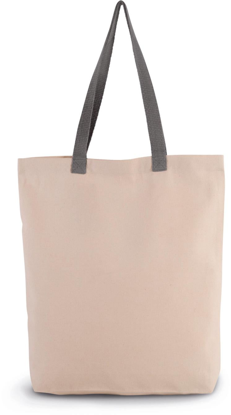Shopper met plooi en contrasterend hengsel