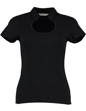 Women`s Regular Fit Keyhole Neck Top