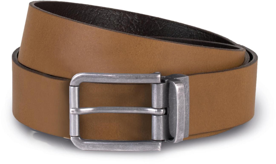 Riem van leer met onafgewerkte rand - 35 mm
