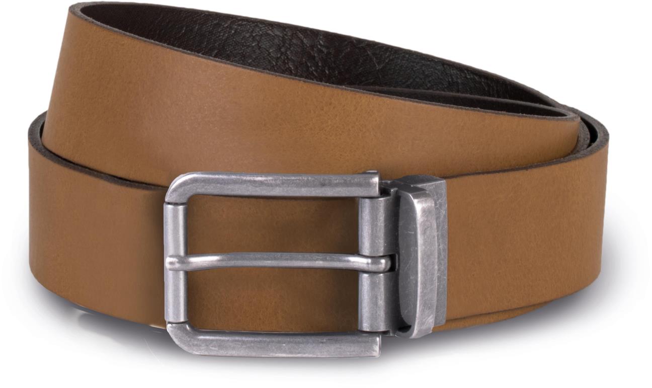 Riem van leer met onafgewerkte rand - 35 mm