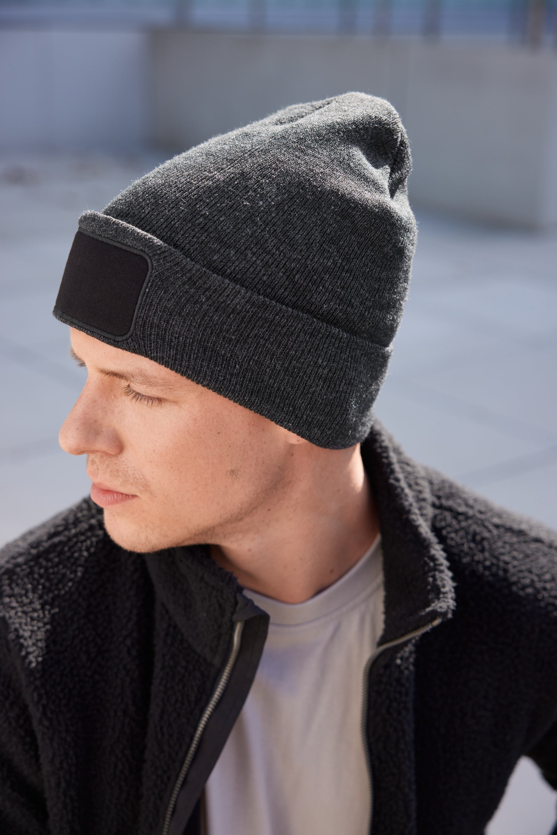 Beanie with Patch (10cm x 5cm) - Thinsulate
